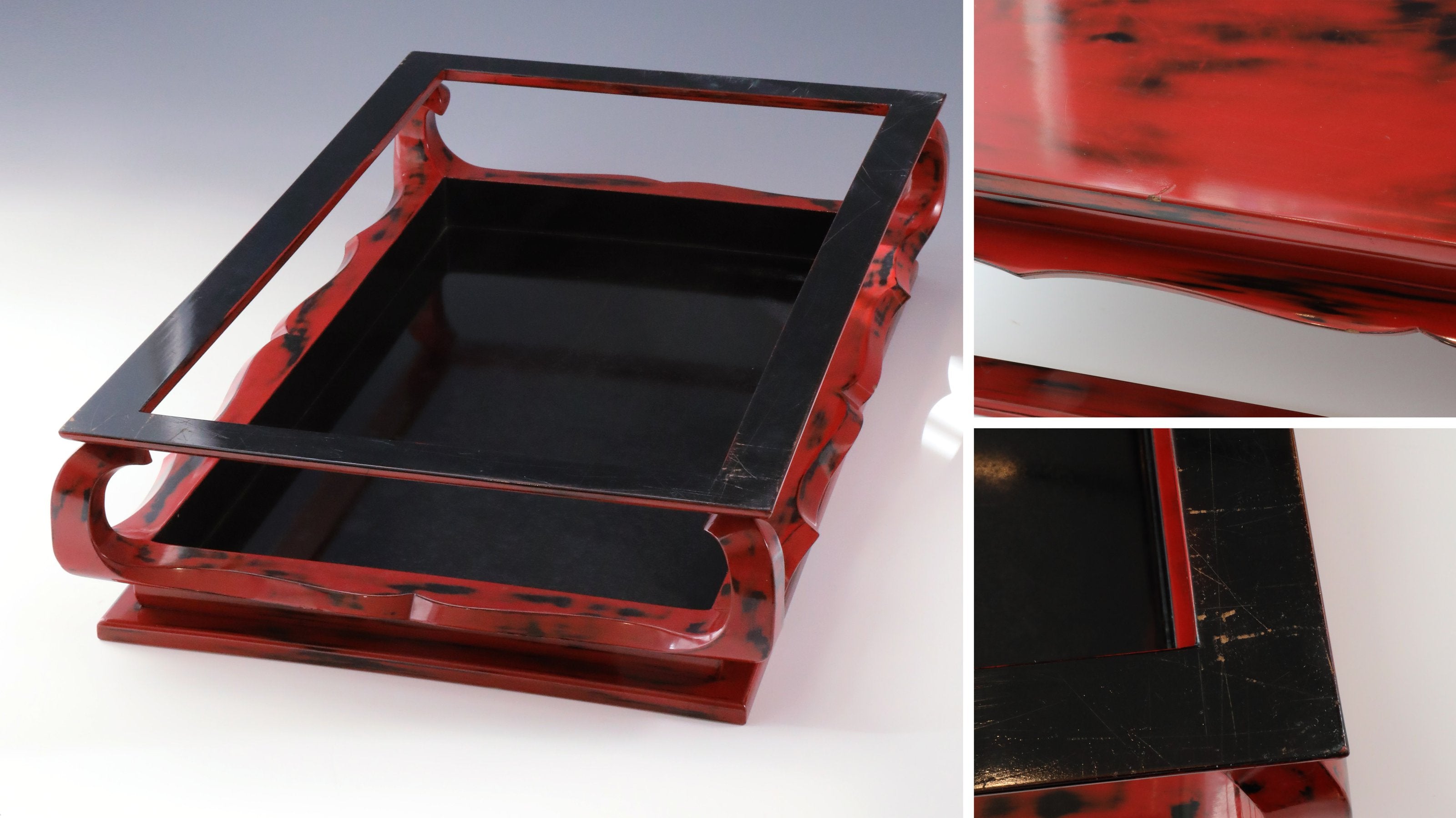 Red lacquered tea table