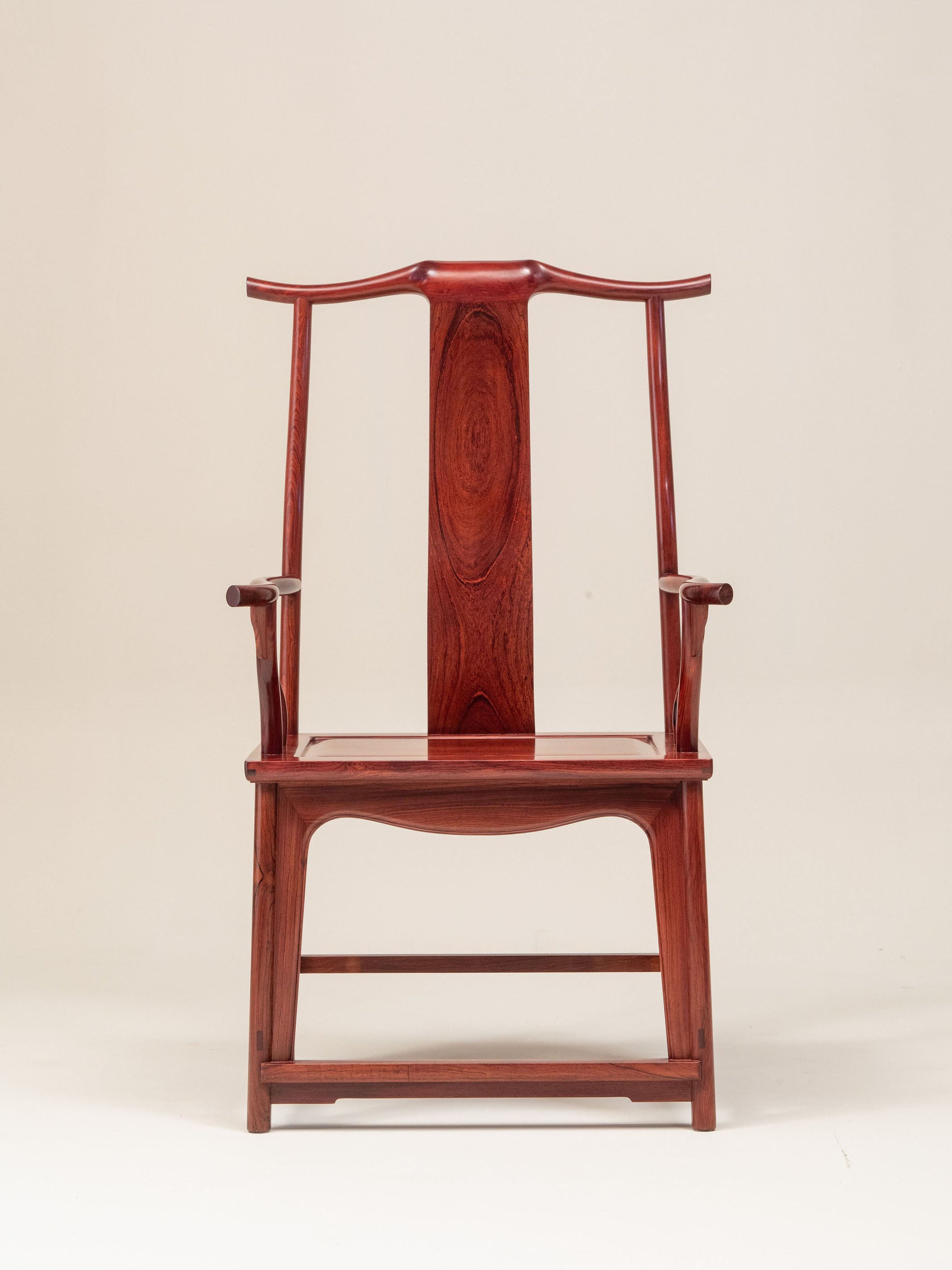 Burmese rosewood four-cornered official's hat chair