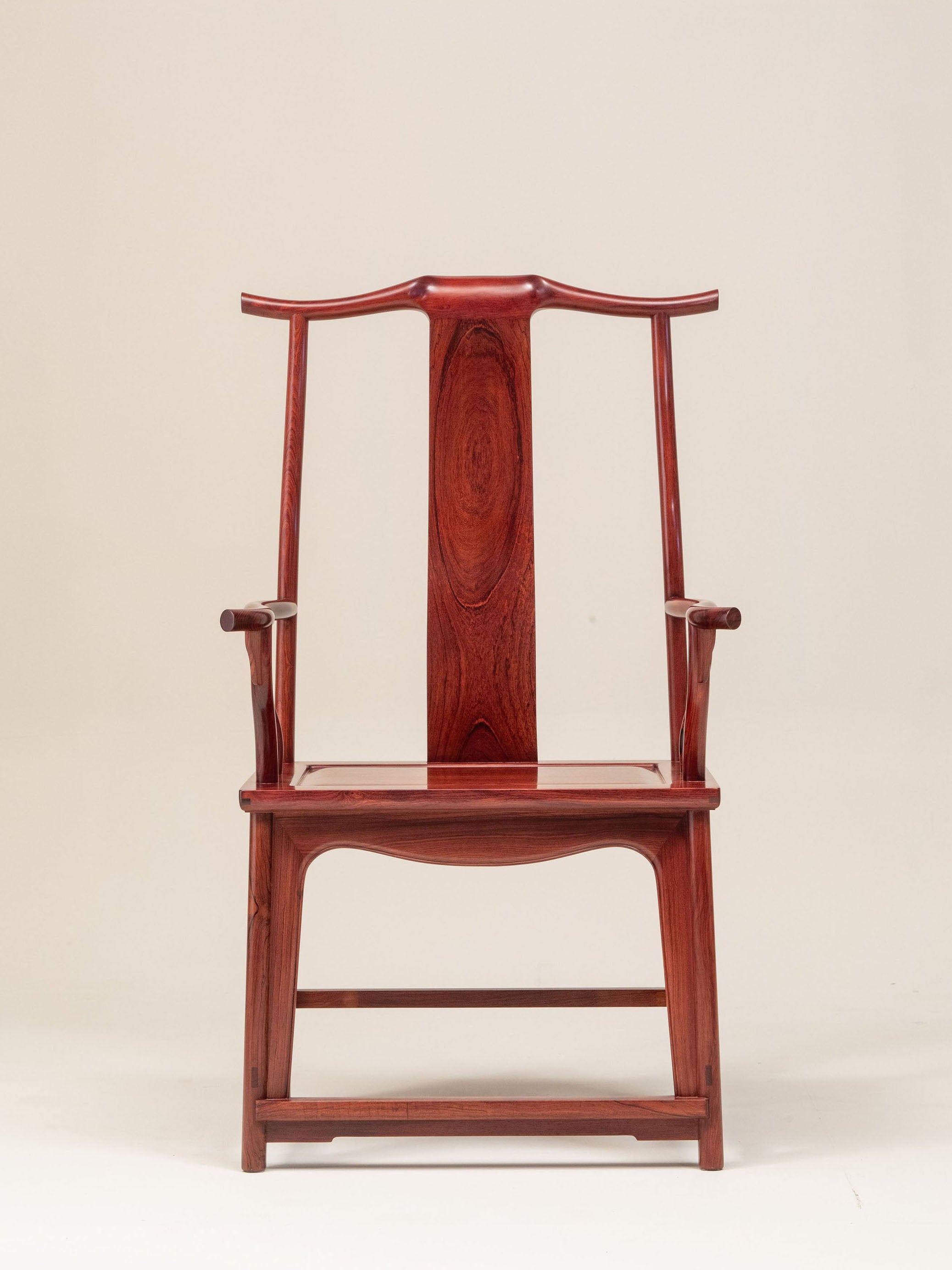 Burmese rosewood four-cornered official's hat chair