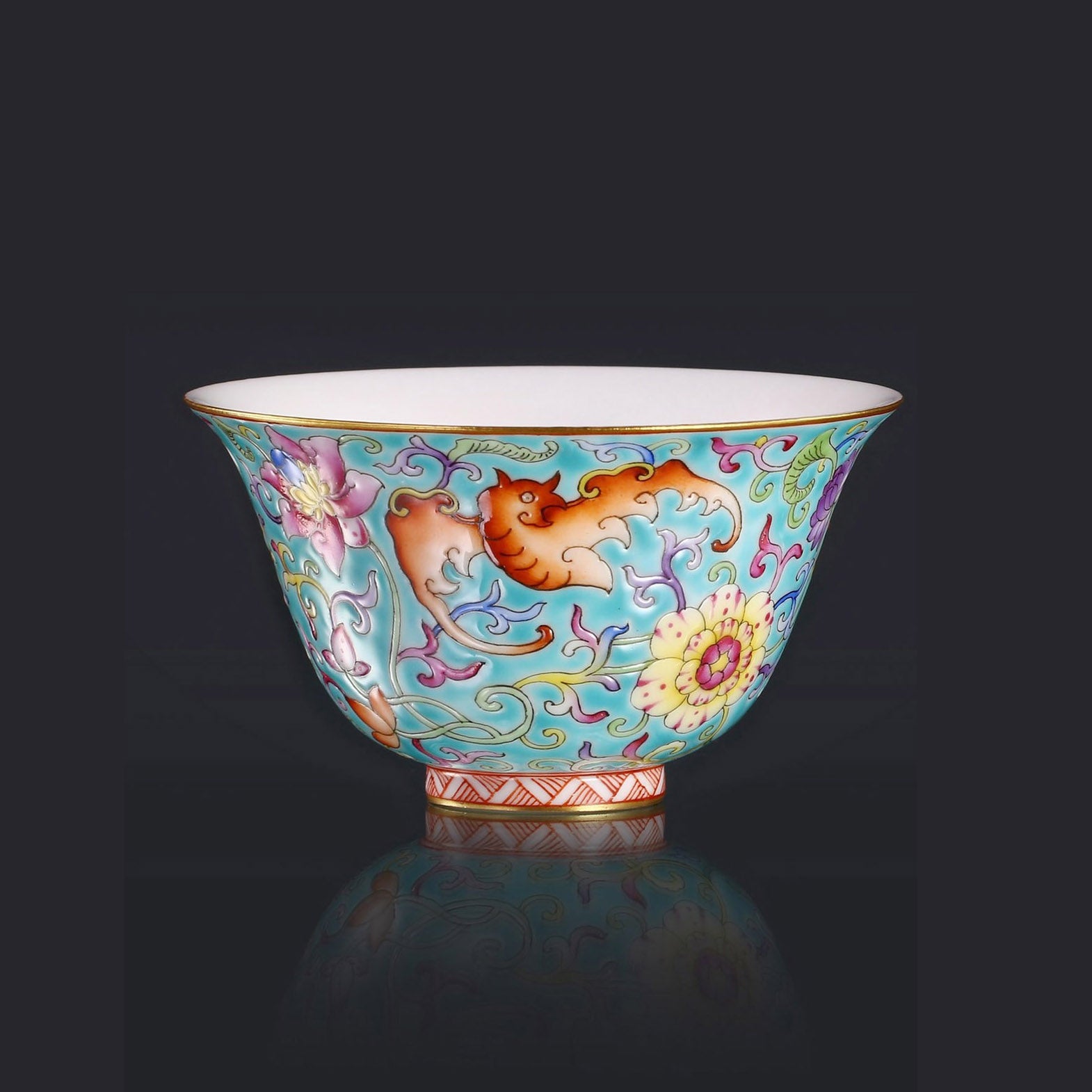 Dayazhai Enamel Floral and Auspicious Cup
