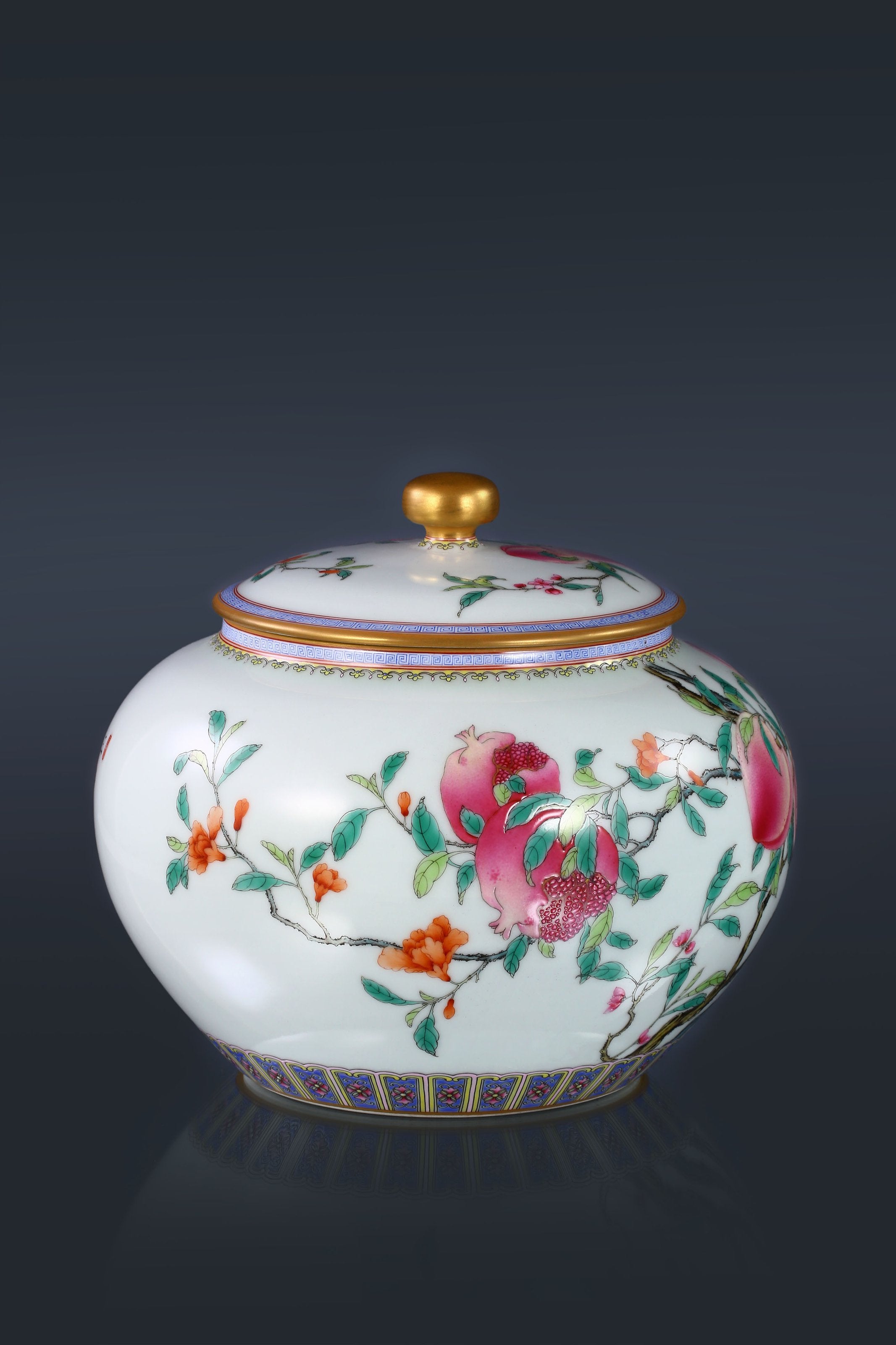 Famille Rose Three-Blessing Pearl Jar