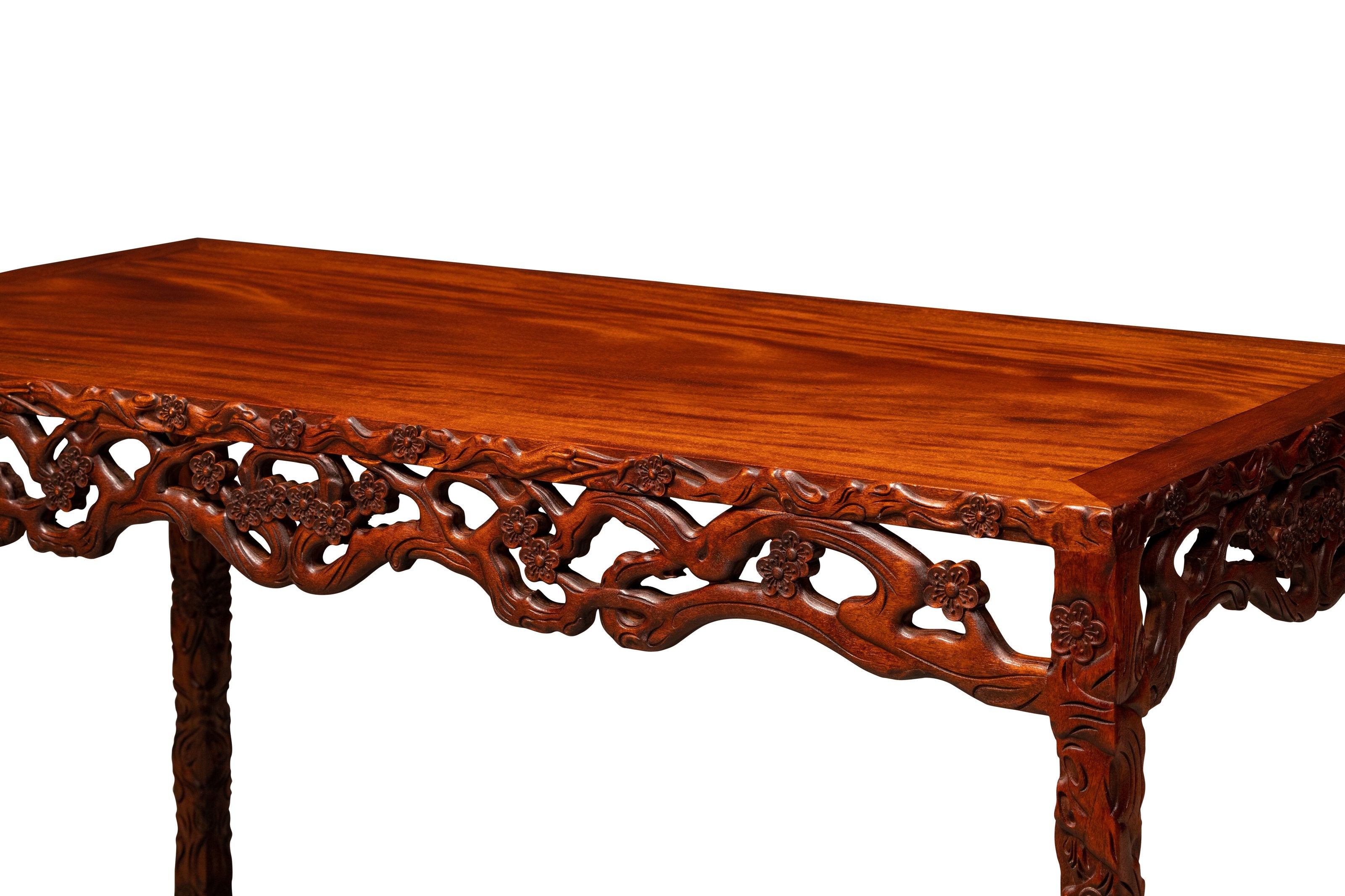 Rosewood plum blossom pattern four-sided flat table