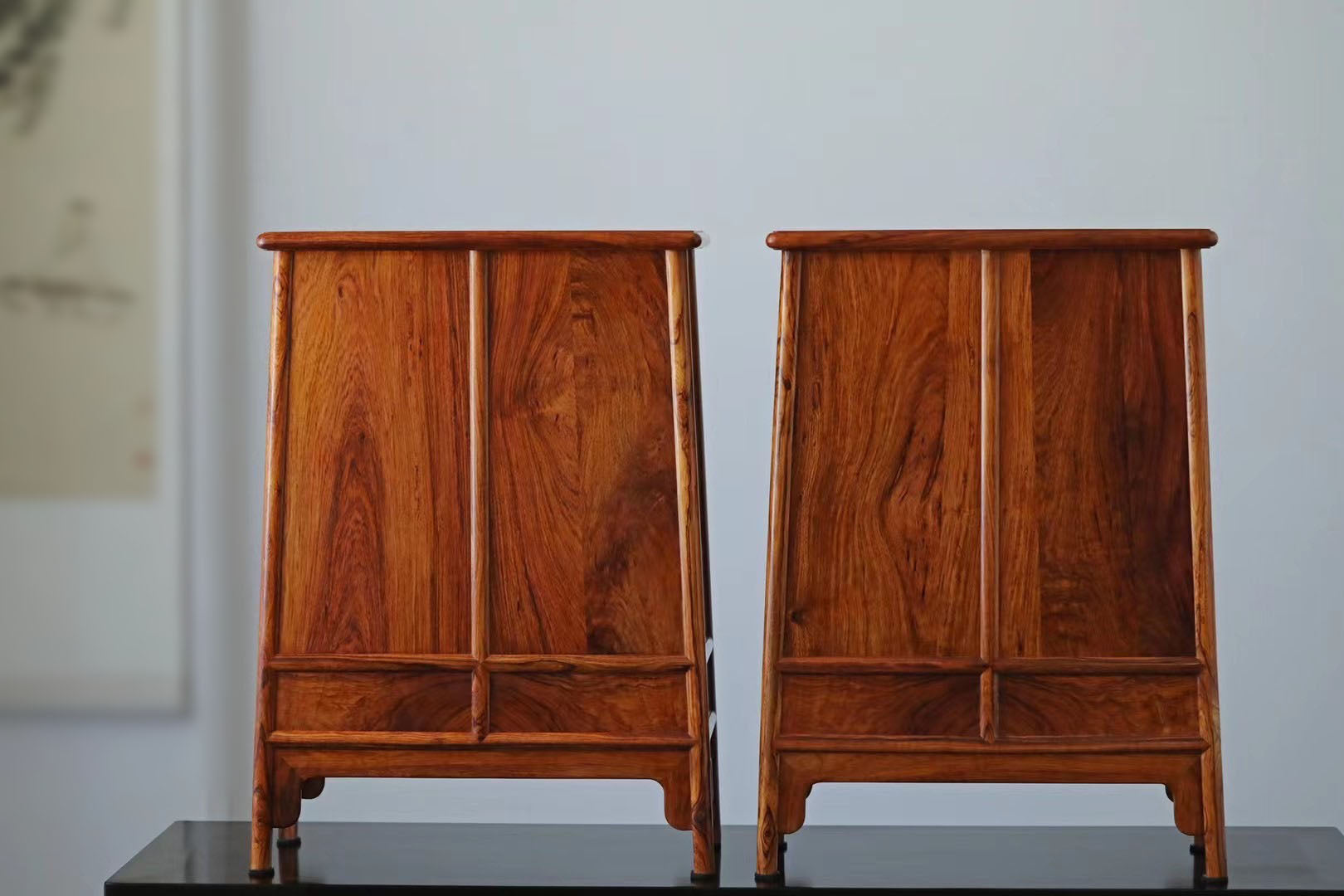 Huanghuali round-cornered tea sideboard