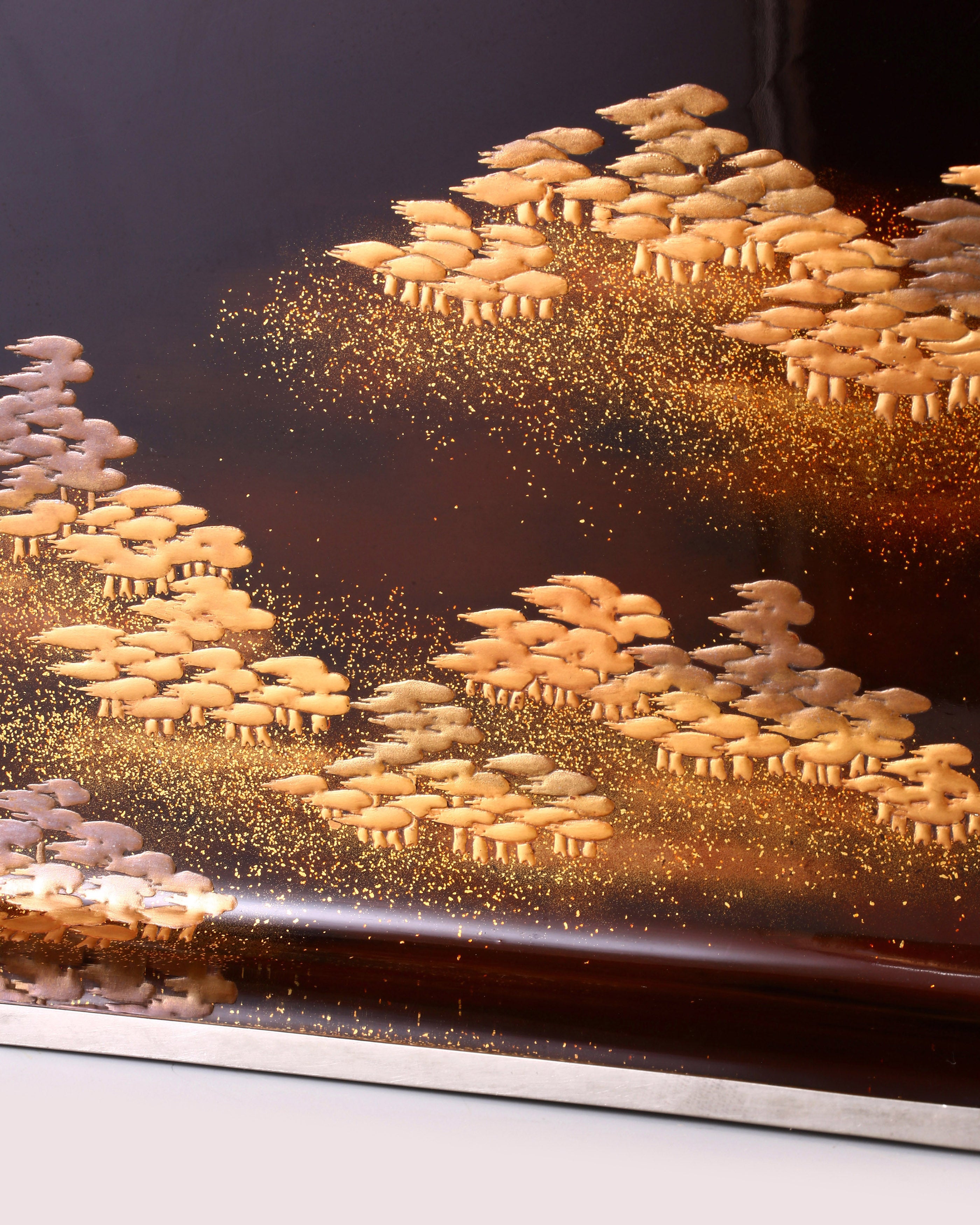 Kaga Maki-e Matsuyama Landscape Large Tea Tray