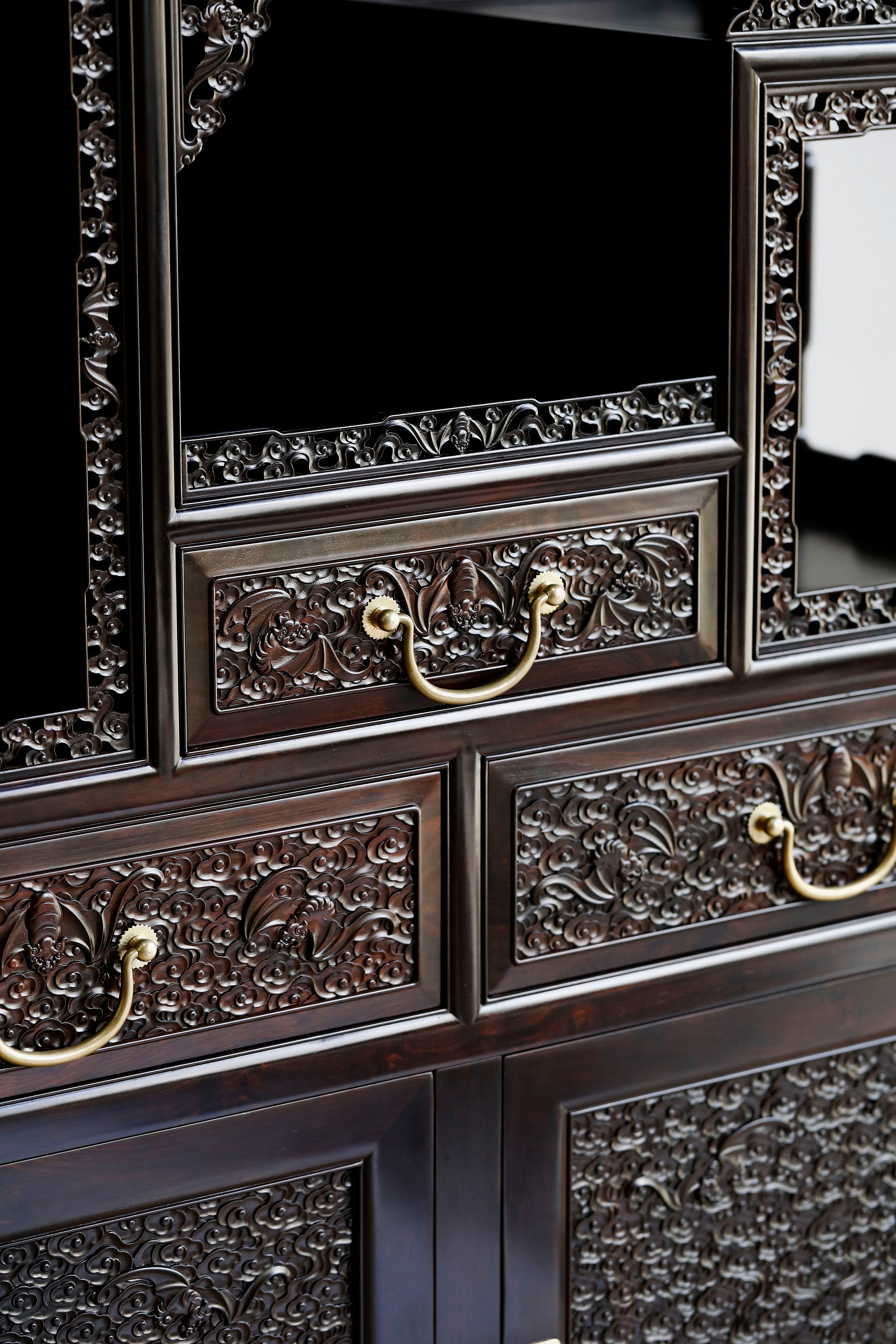 Purple sandalwood cabinet shelves in pairs