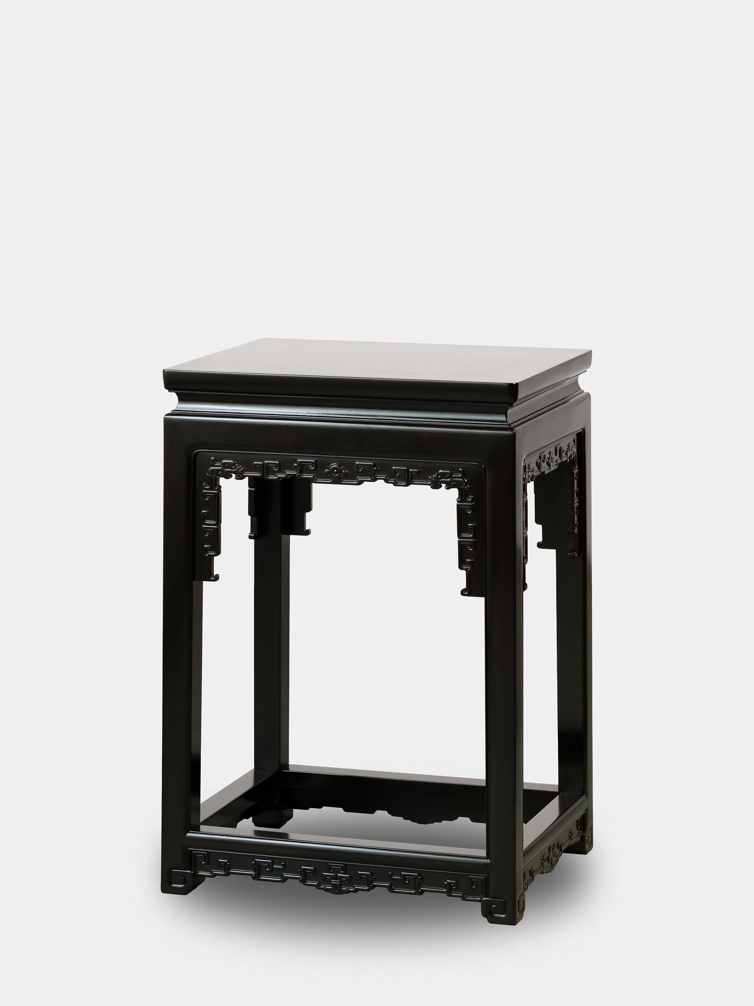 Purple sandalwood three-piece armchair set with bat and longevity motifs