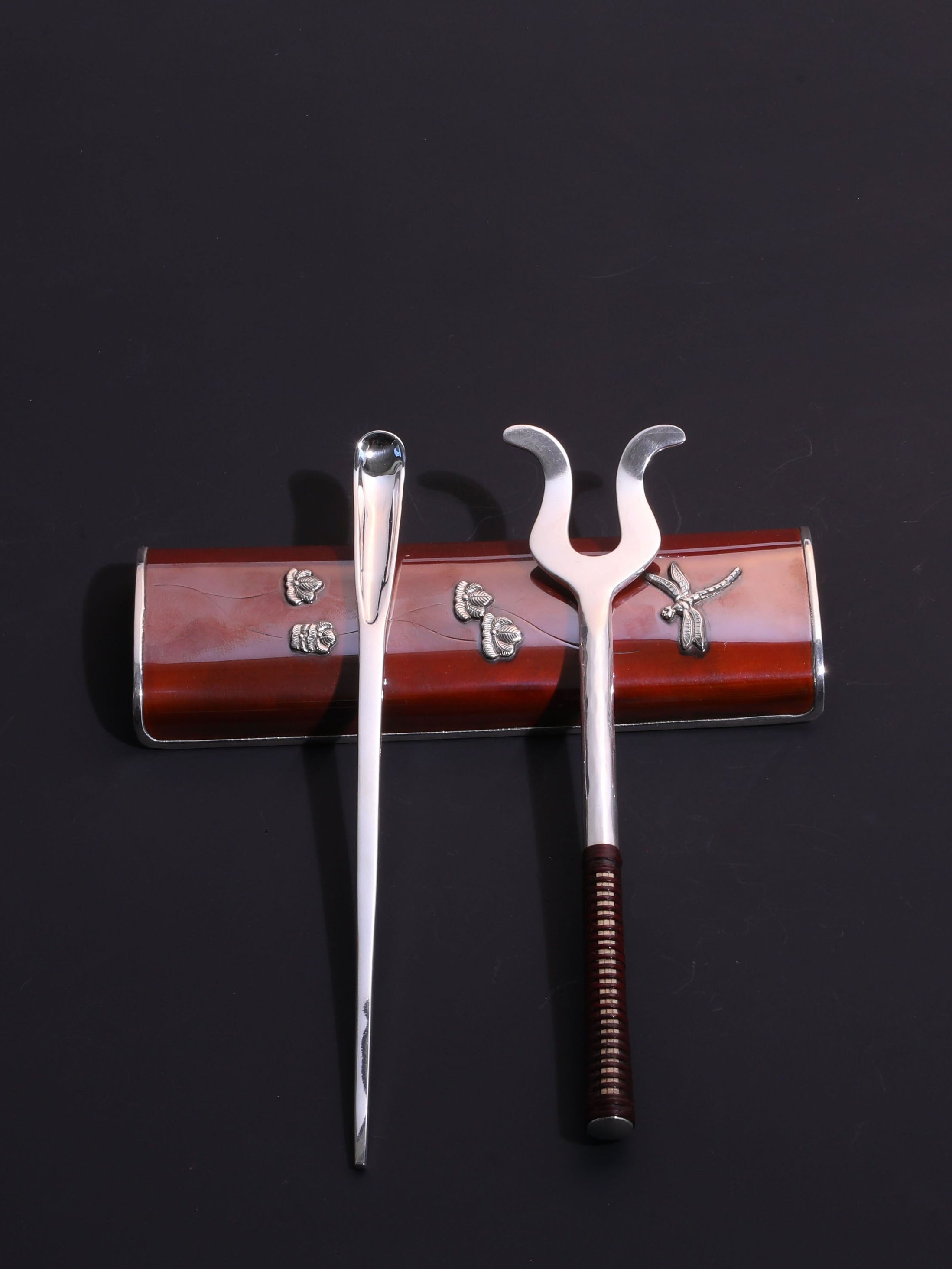 Simple pure silver tea pick | tea scoop