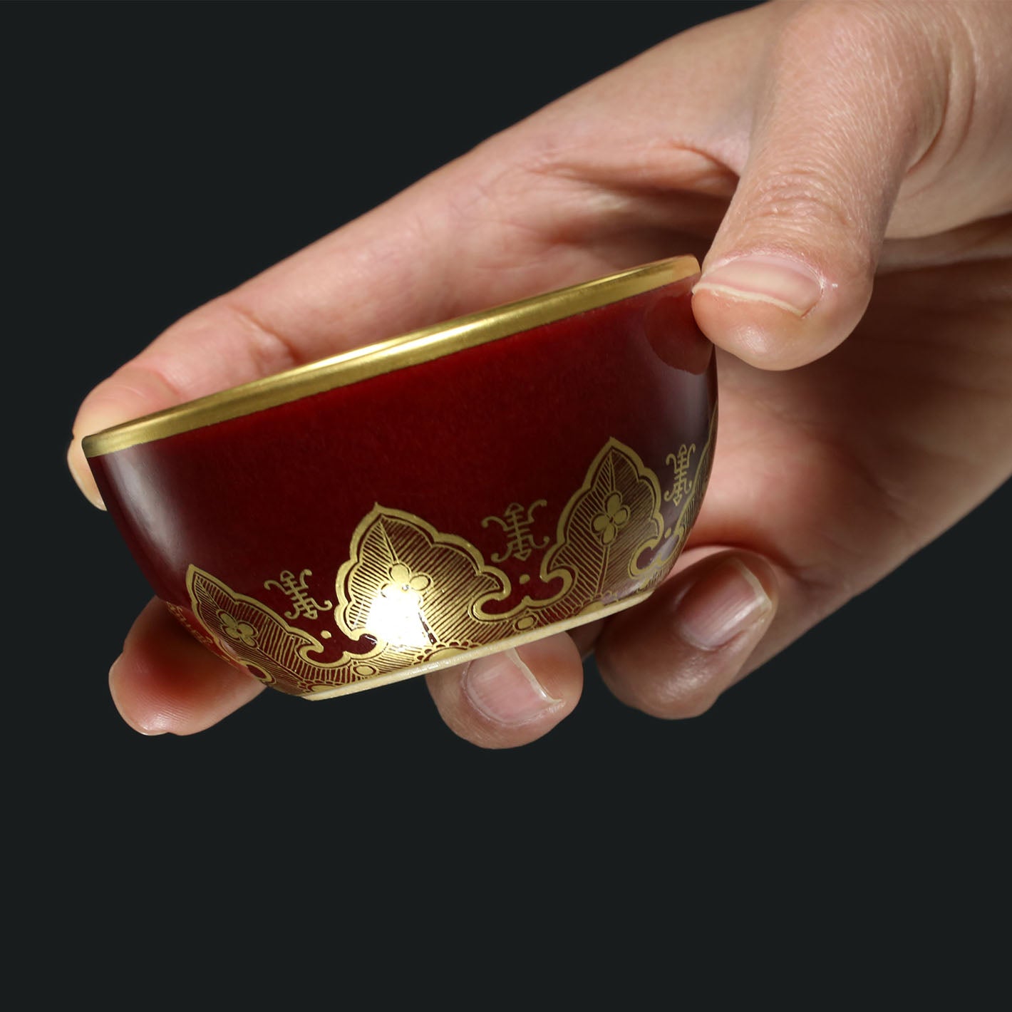 Sacrificial Red and Gold-Plated Bowl/Cup