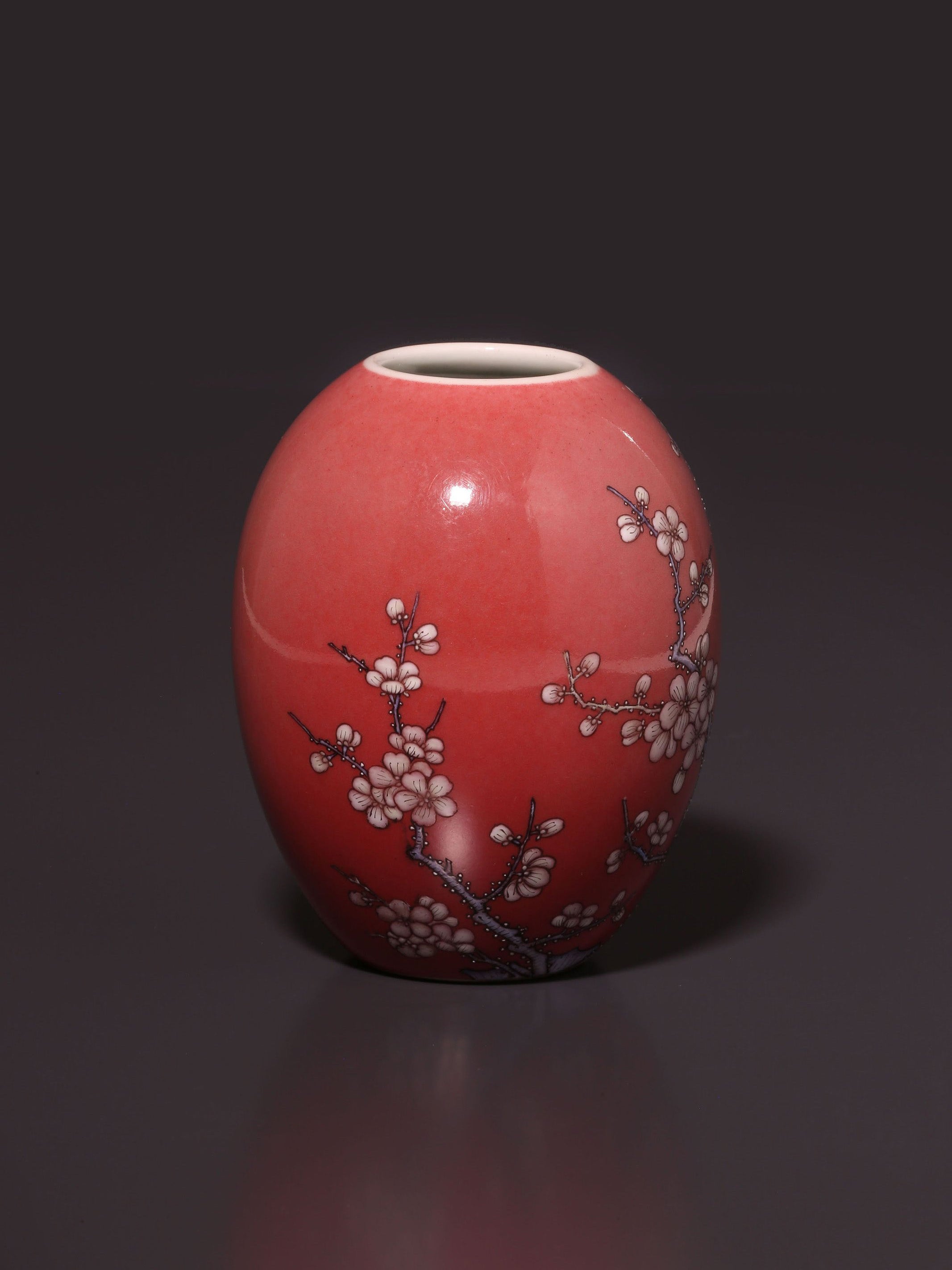 Red plum blossom water bowl