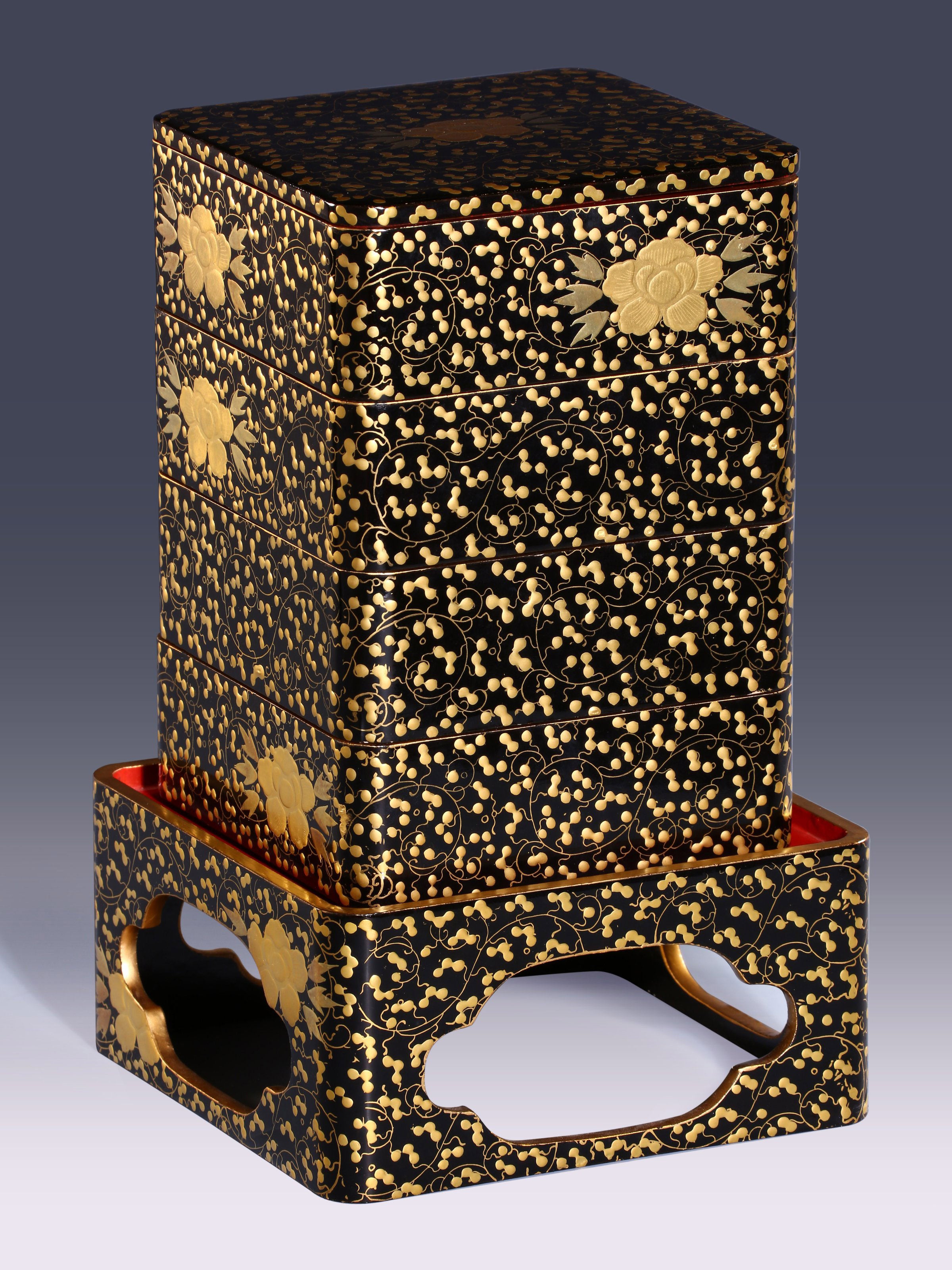 Japanese Gold-Painted Four-Layer Tea Box