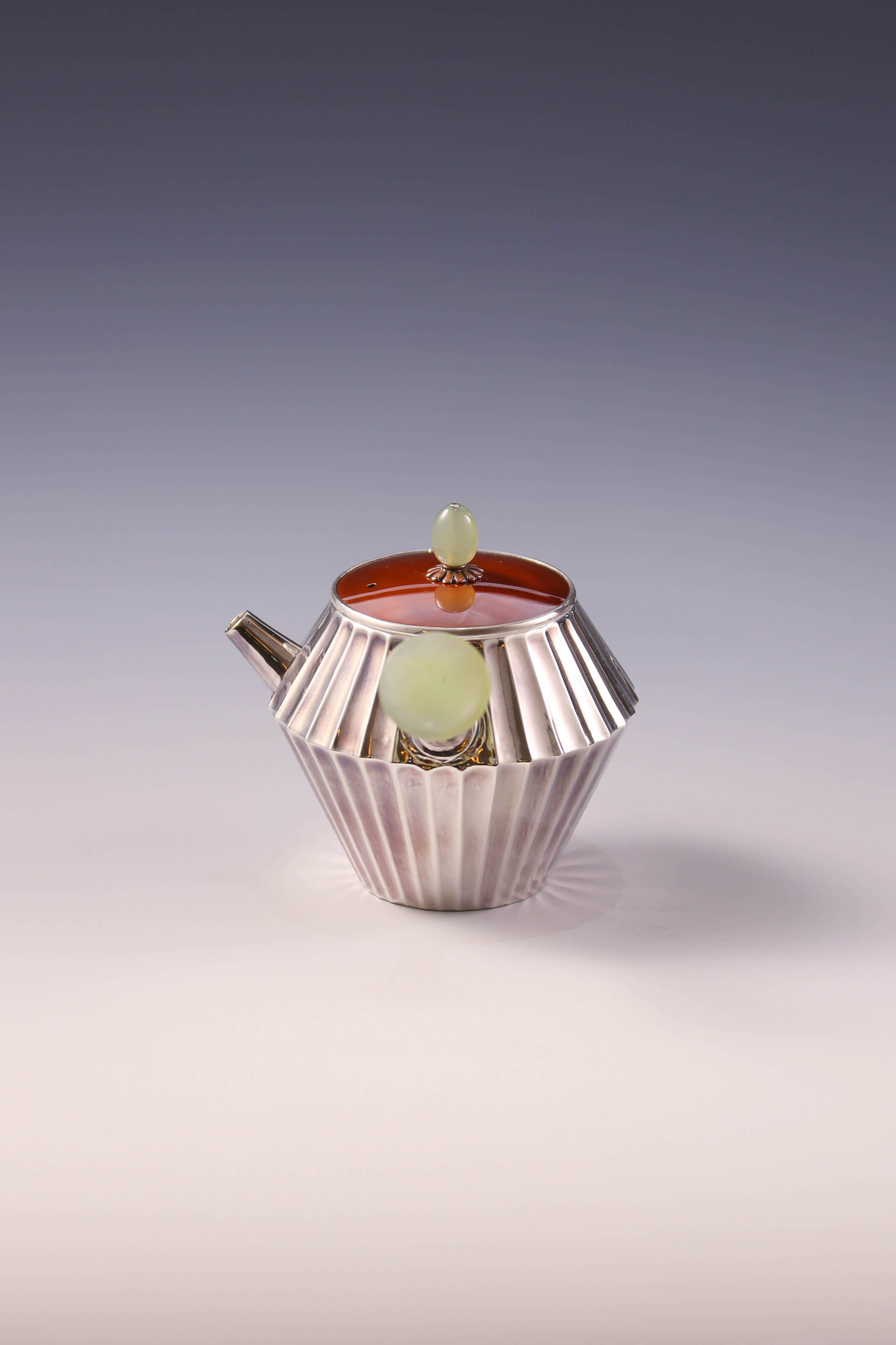 Ribbed Jade Button with Urgent Needle