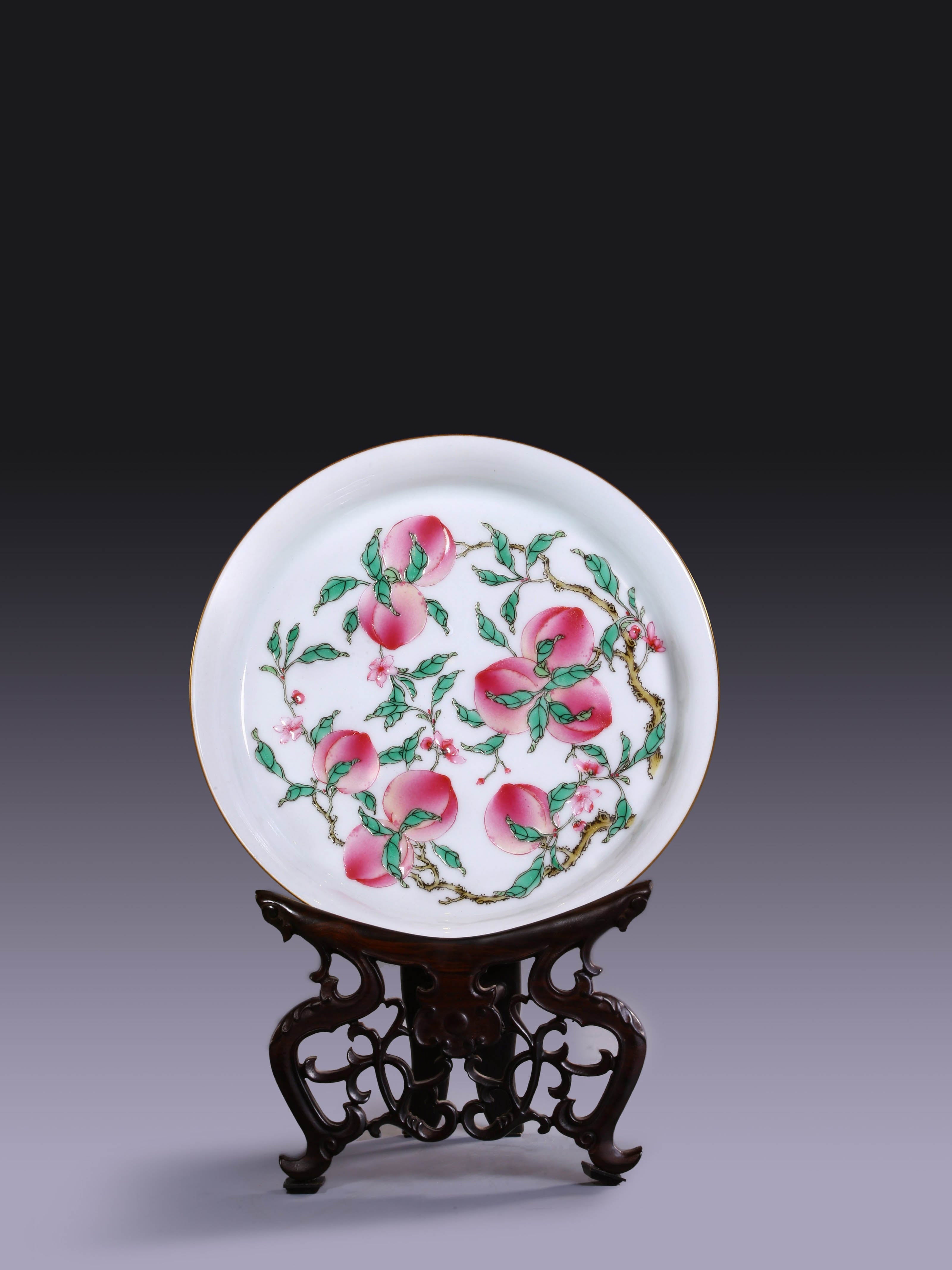 Nine Peach Appreciation Plate