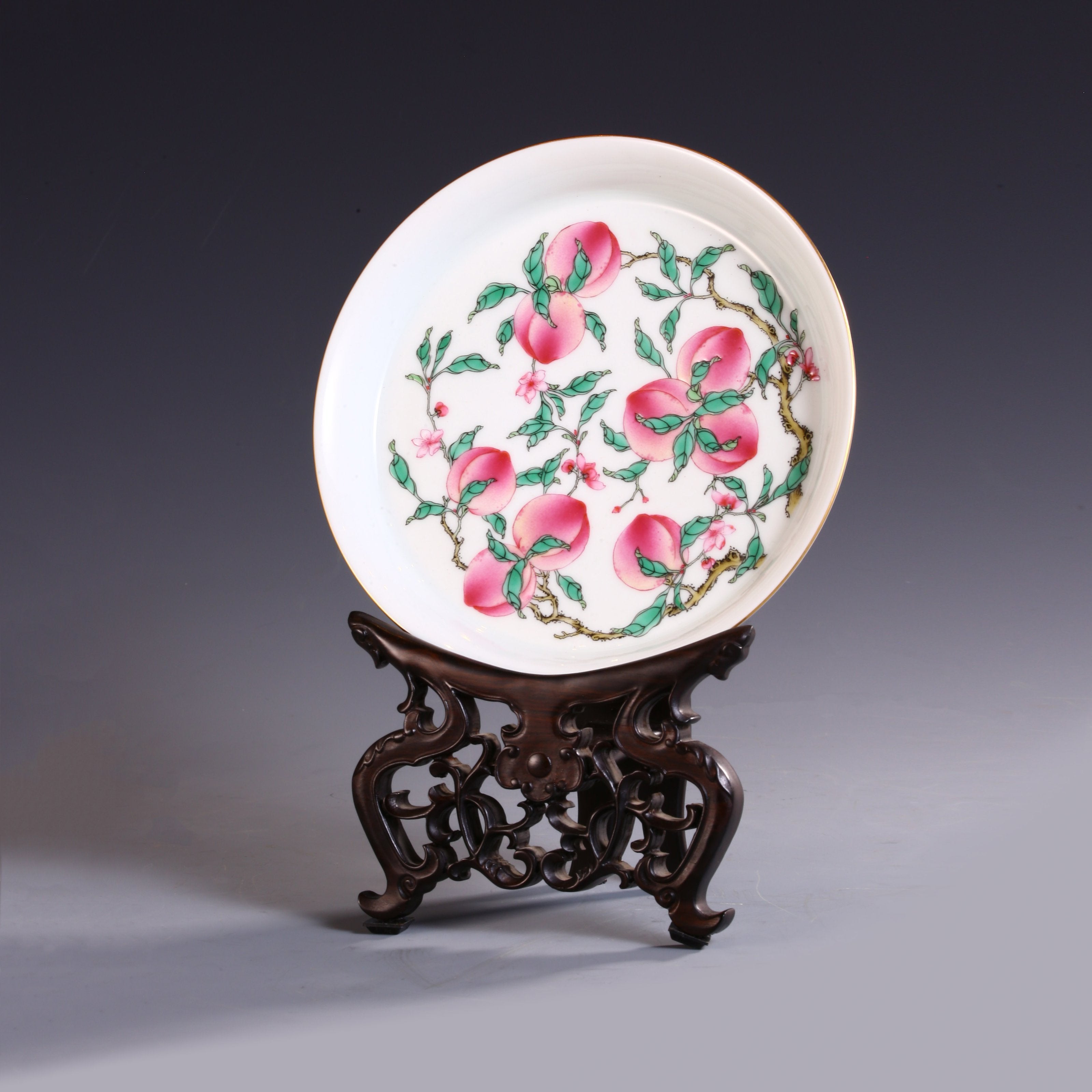 Nine Peach Appreciation Plate