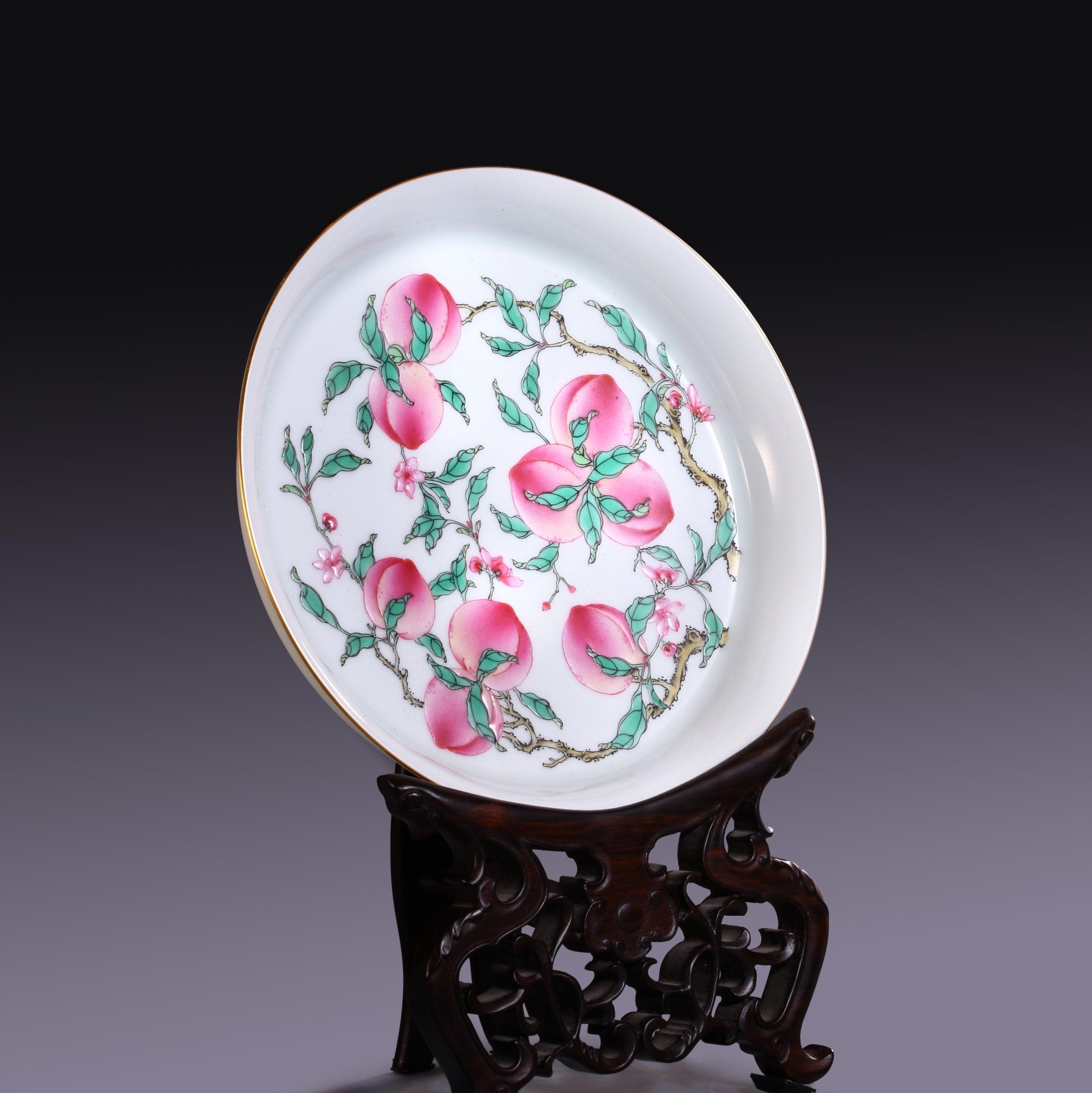 Nine Peach Appreciation Plate