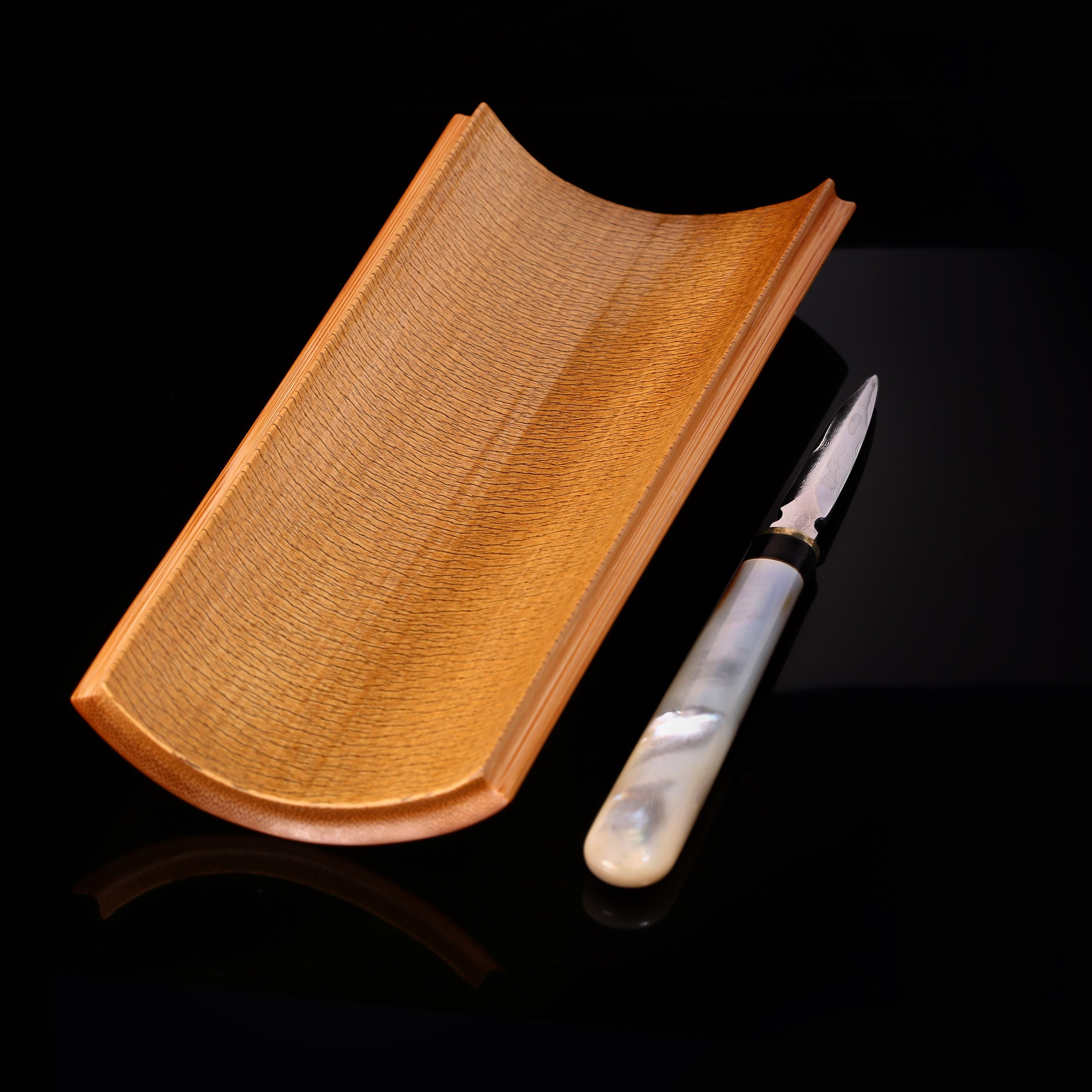 Old bamboo tea scoop, fritillaria tea knife