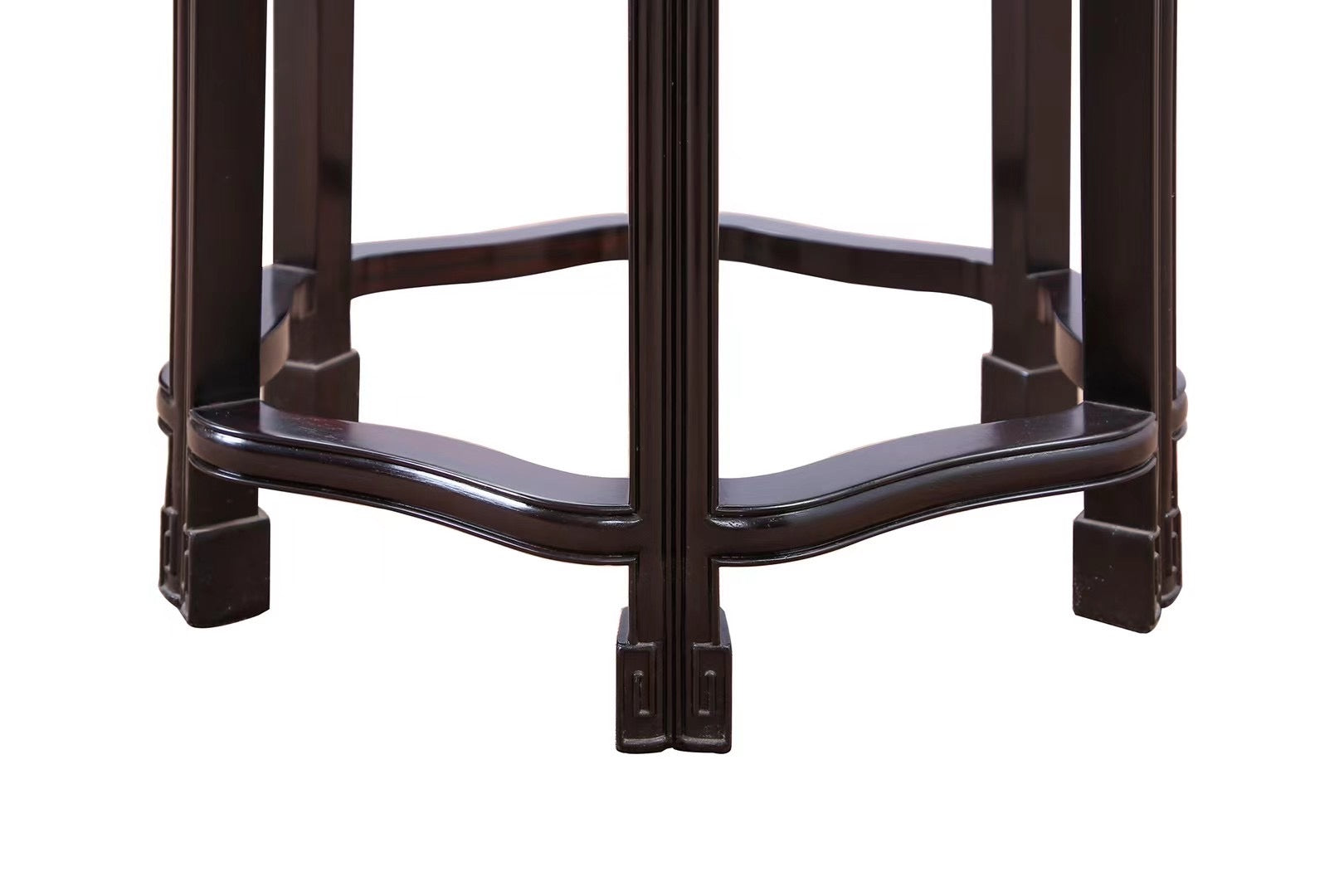 Zambian rosewood hexagonal floral table