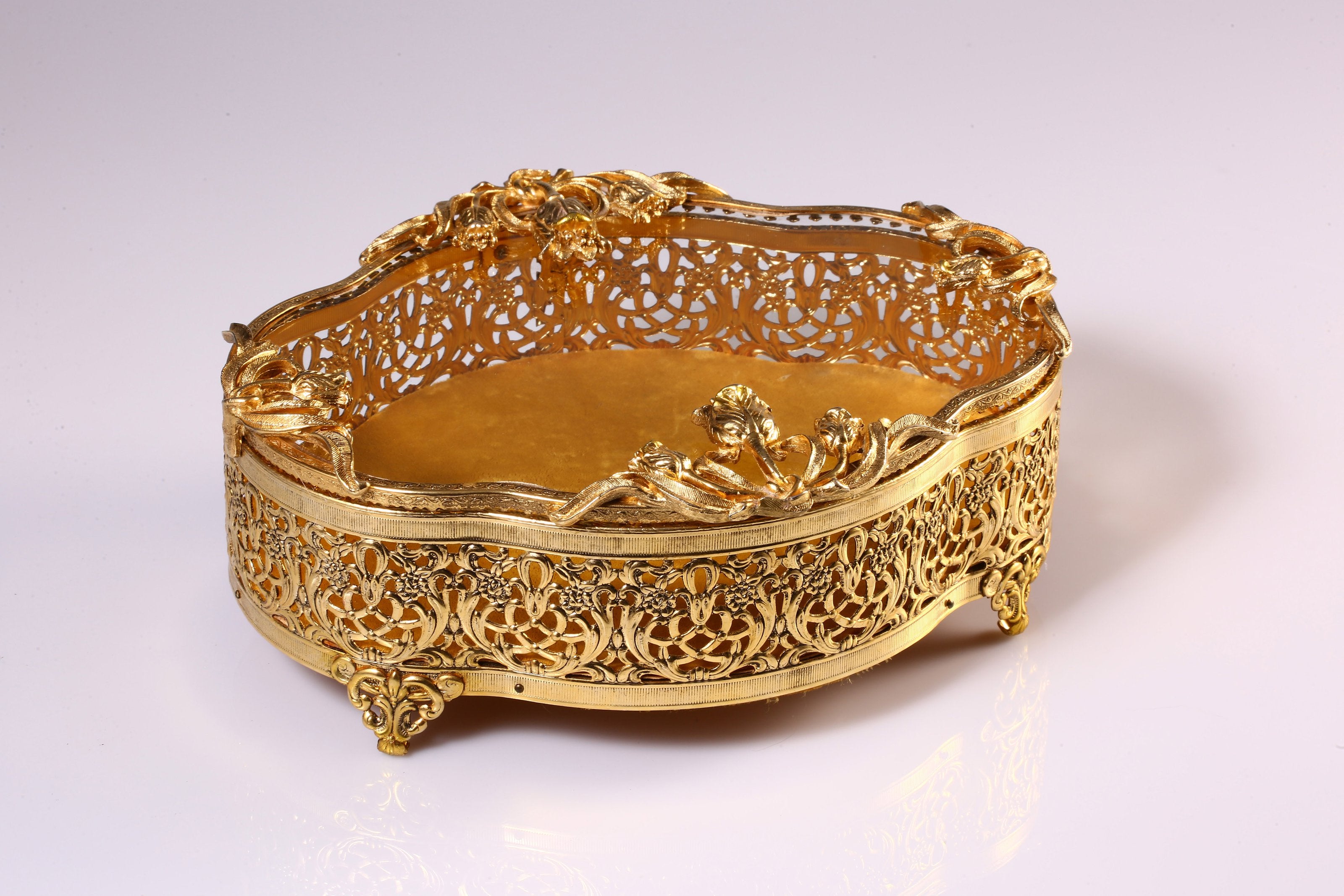 European antique gilded display box