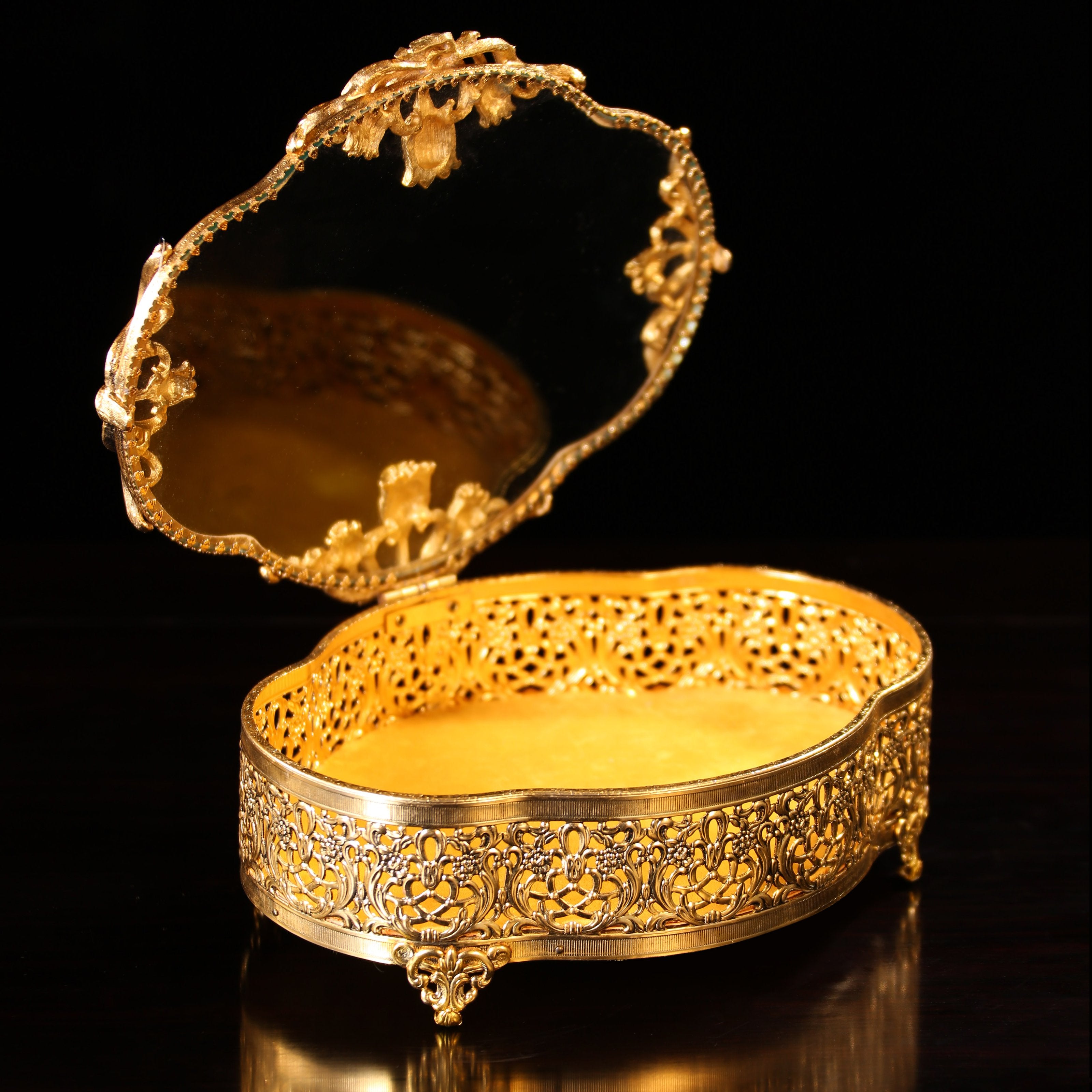 European antique gilded display box