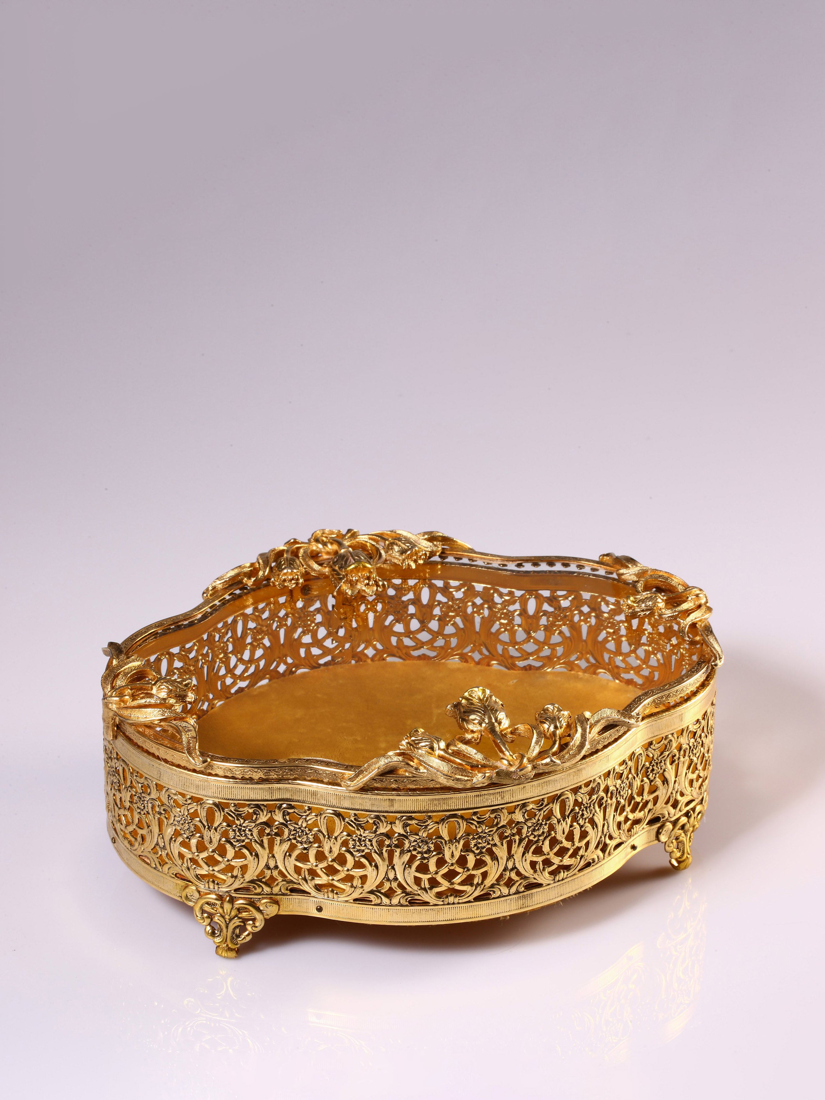 European antique gilded display box