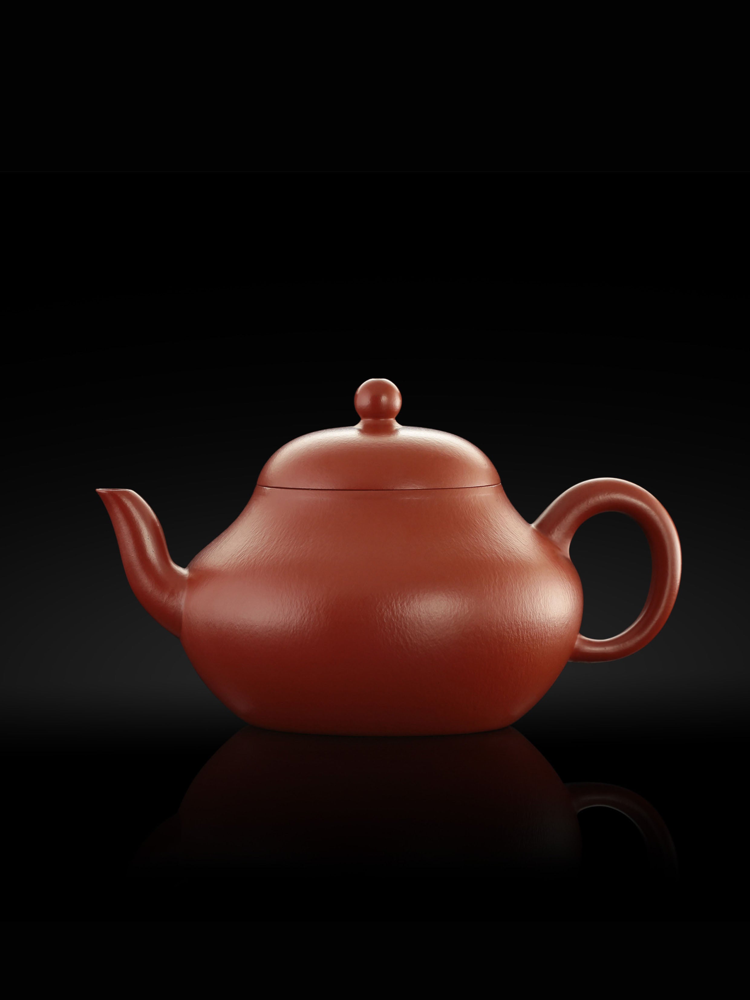 Pear-shaped teapot - Small coal kiln red clay
