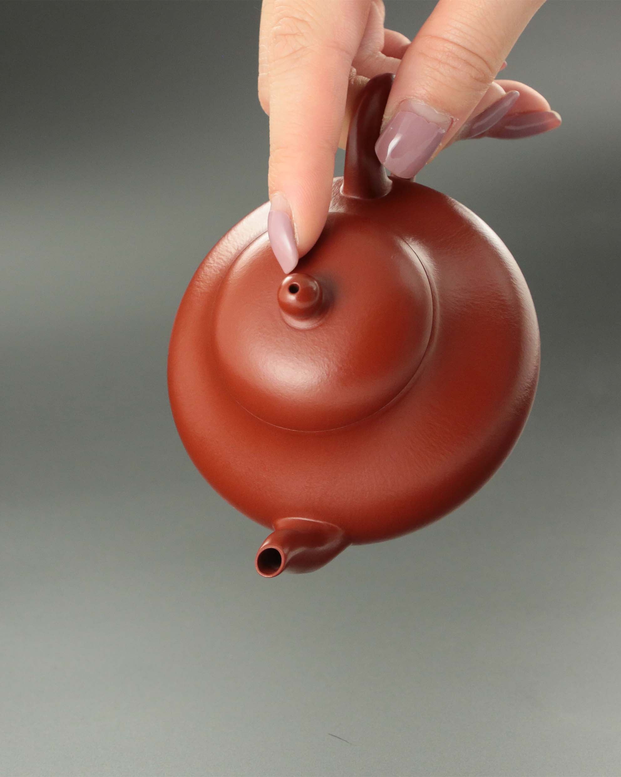 Pear-shaped teapot - Small coal kiln red clay
