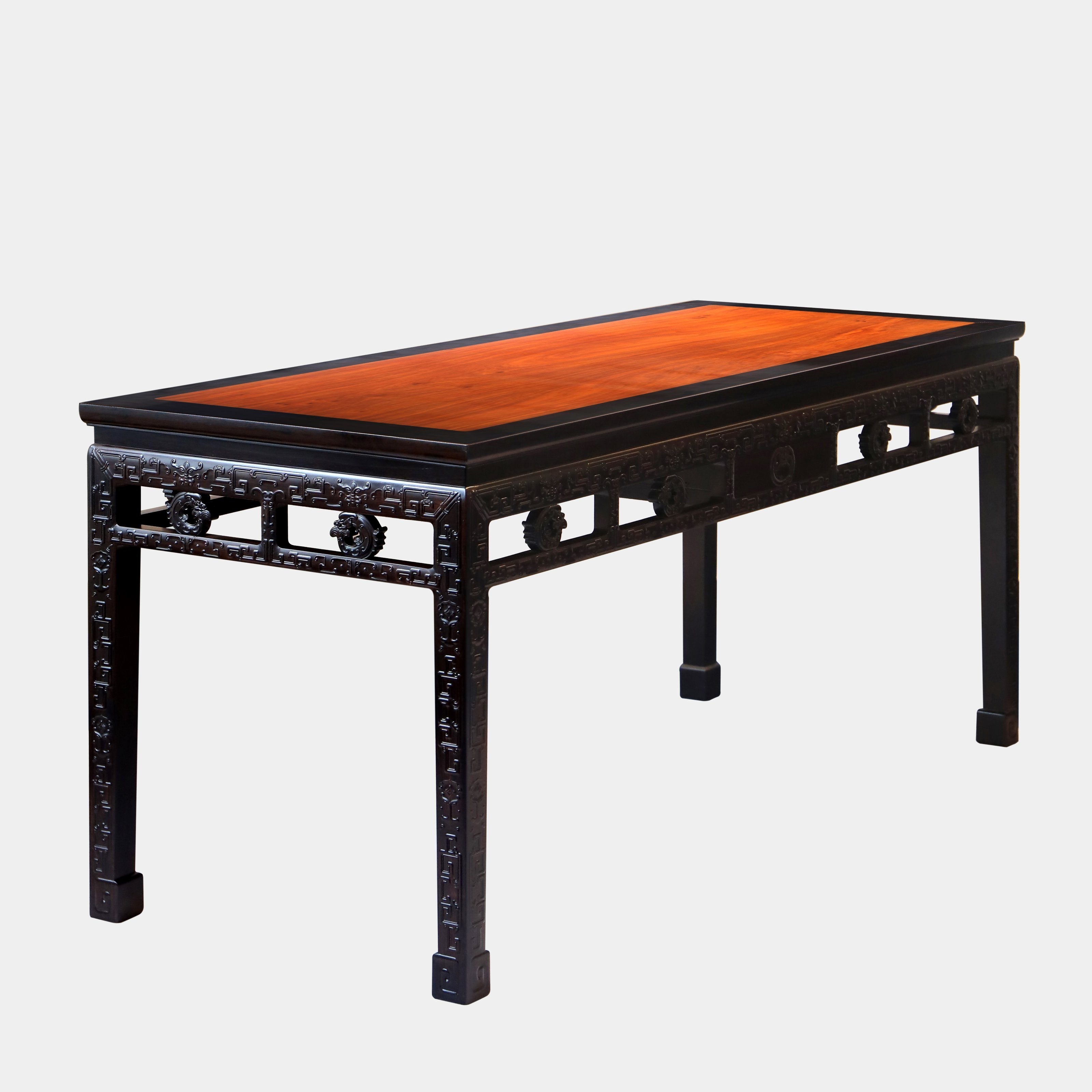 Purple sandalwood tea table with kui dragon pattern