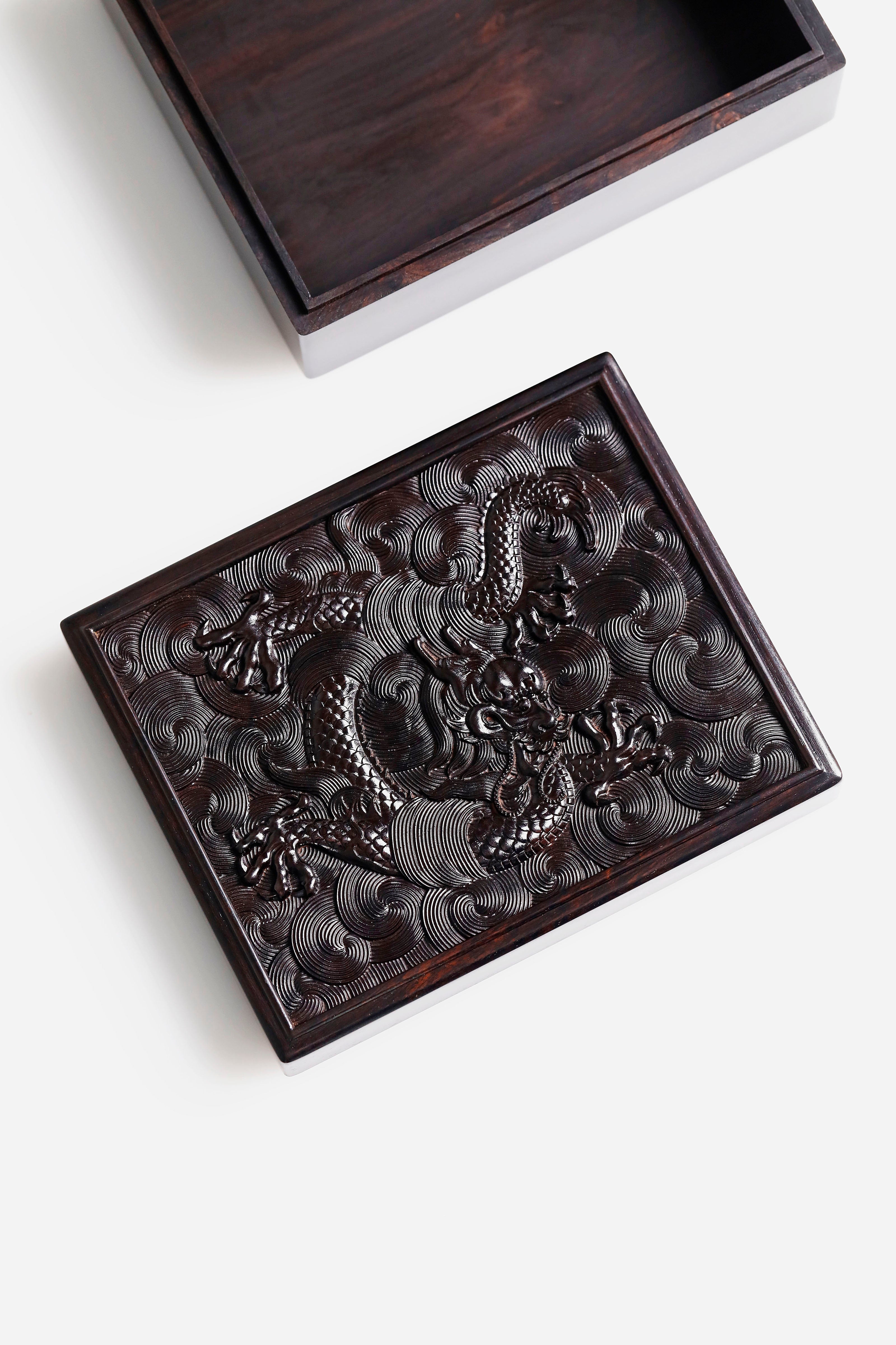 Purple Sandalwood Dragon Soaring Ten Thousand Miles Small Tea Box