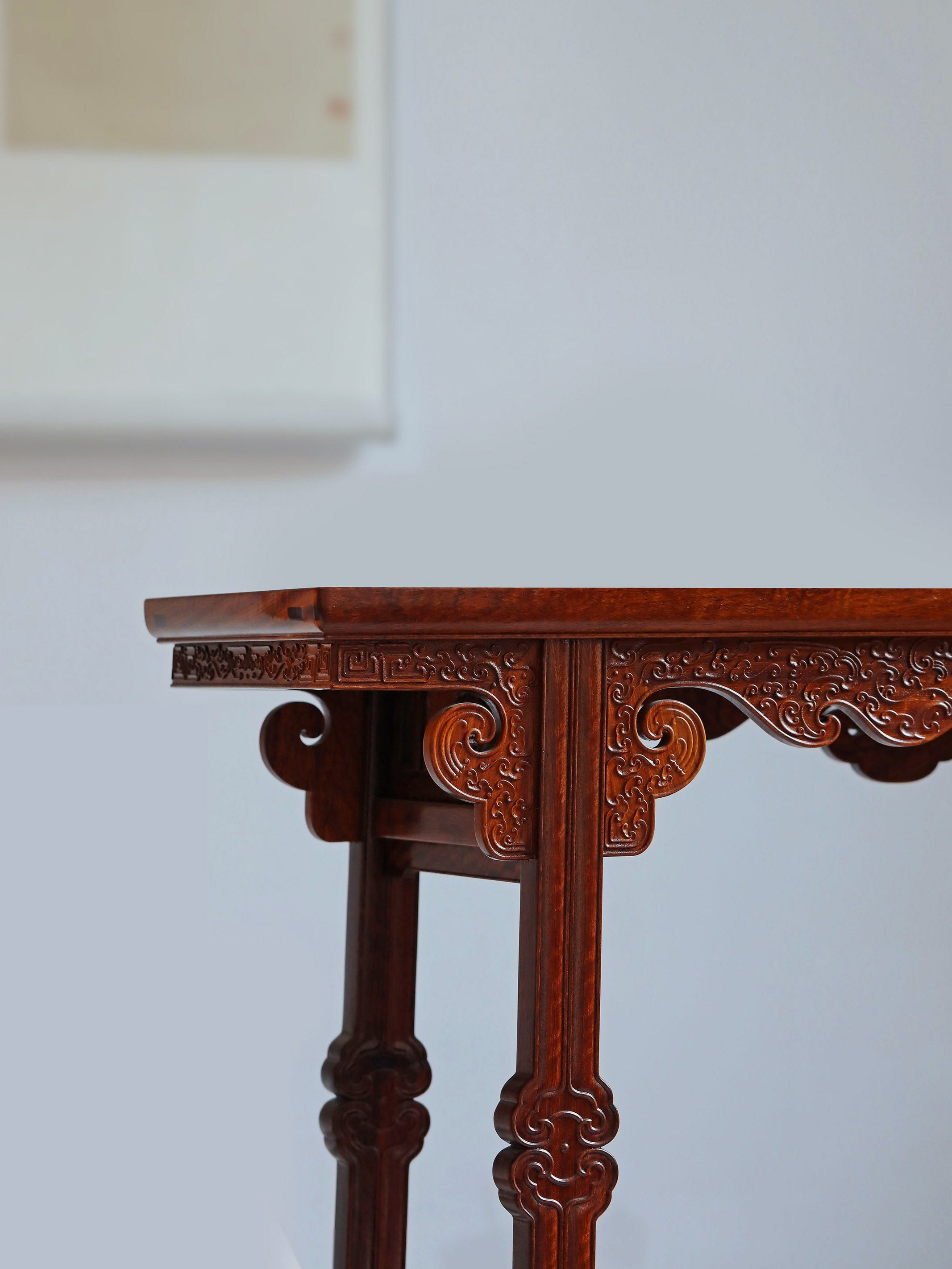 Burmese carved flat-top table