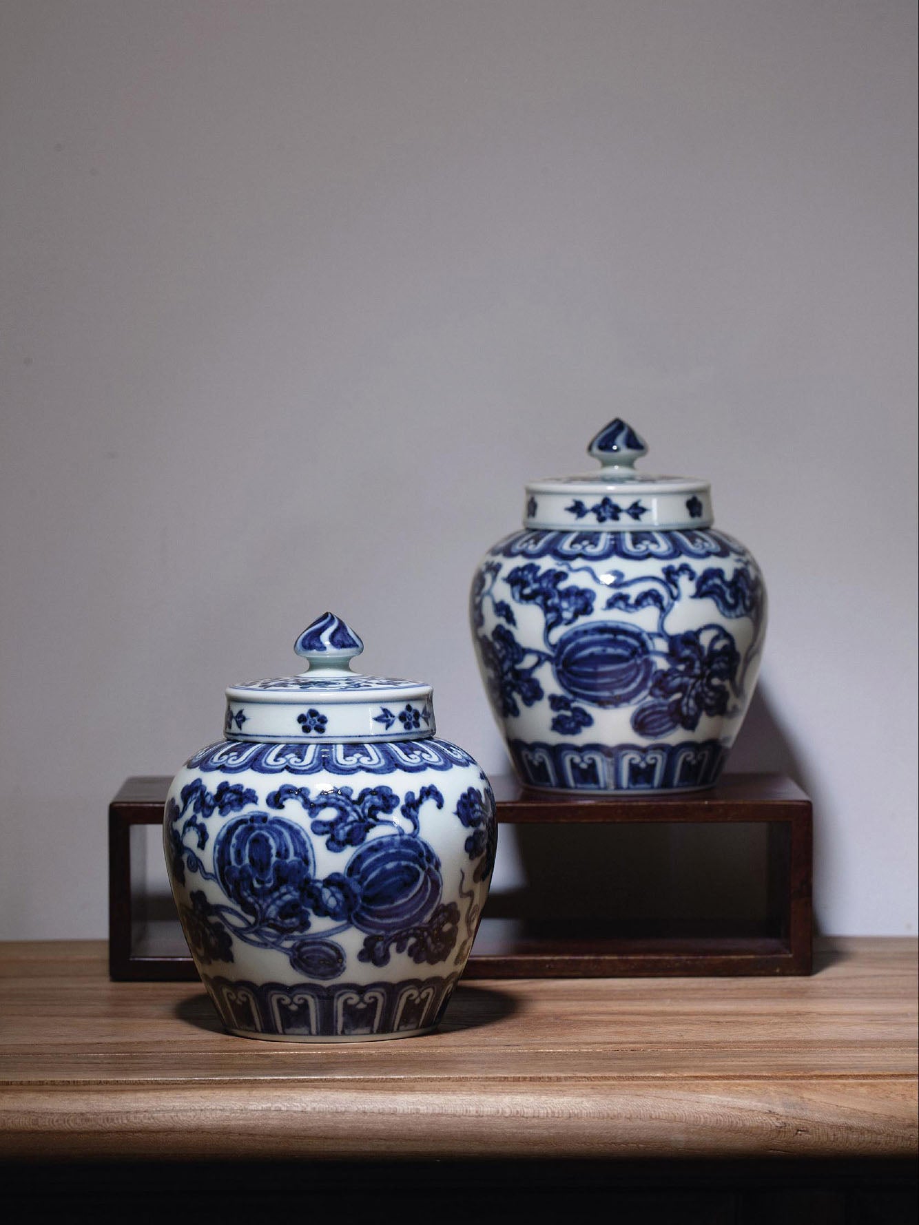 Blue and white tea warehouse