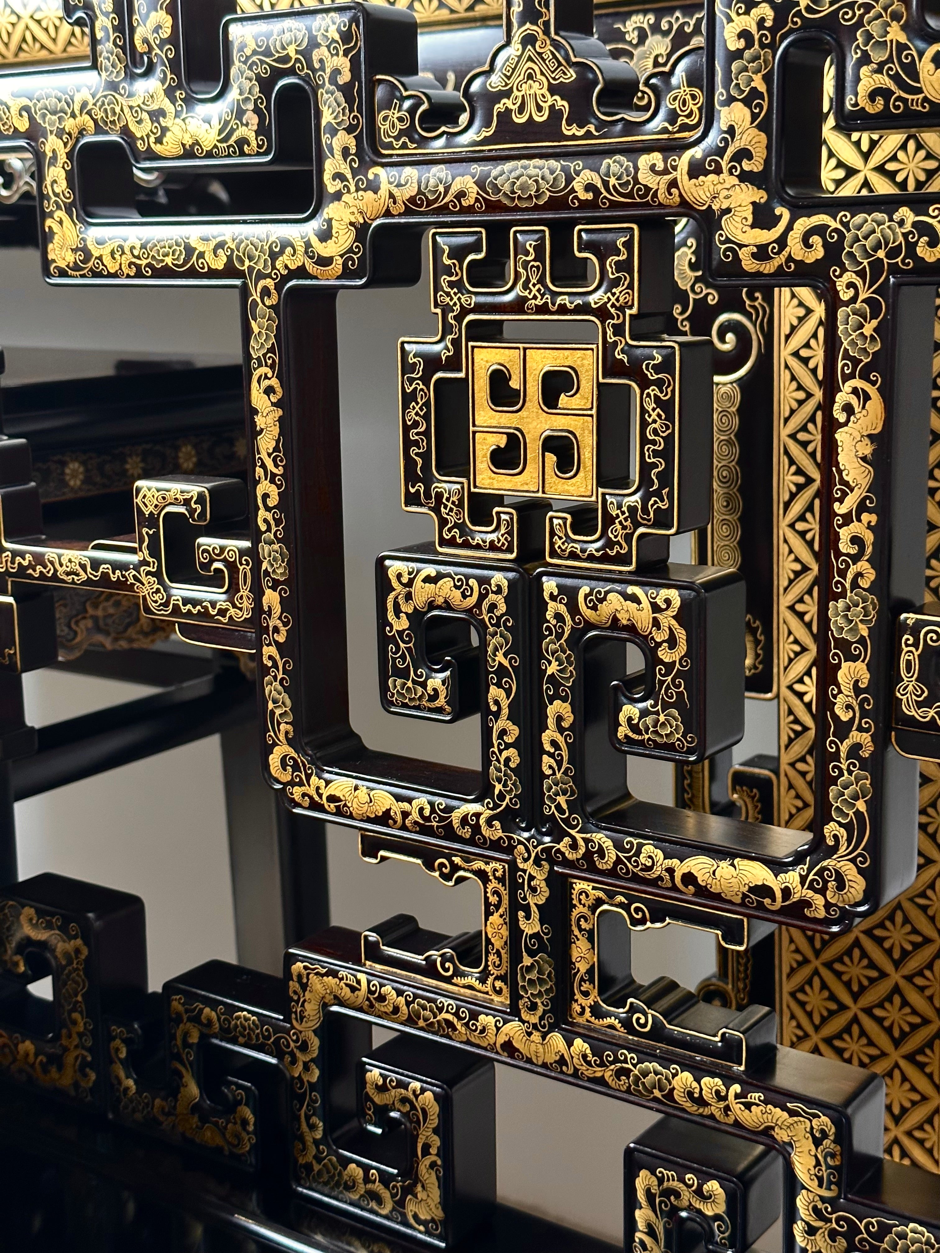 Replica of Qing Dynasty Palace Gilded Passionflower and Bat Pattern Armchair