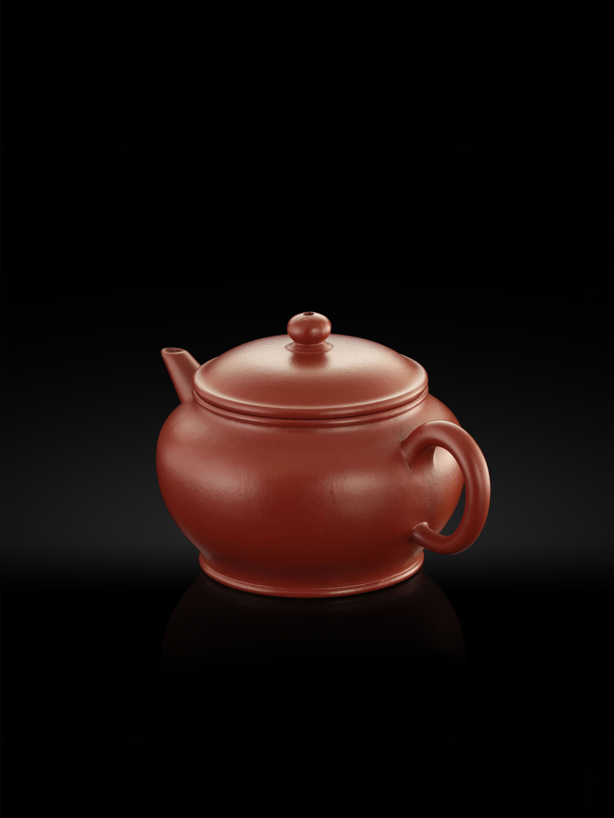 Ming-style horizontal teapot - small coal kiln red clay 