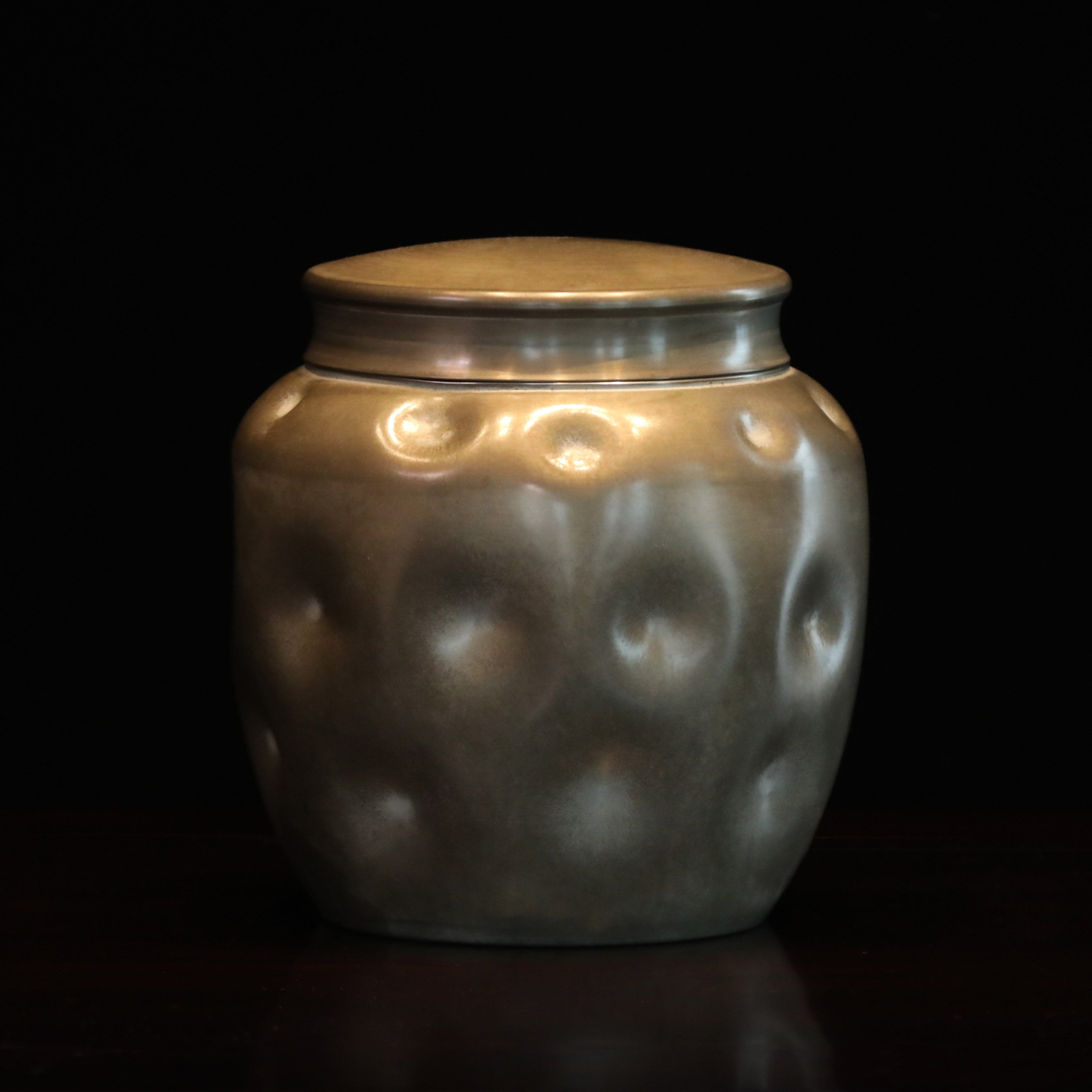 Meiji Oniwame pure tin tea can