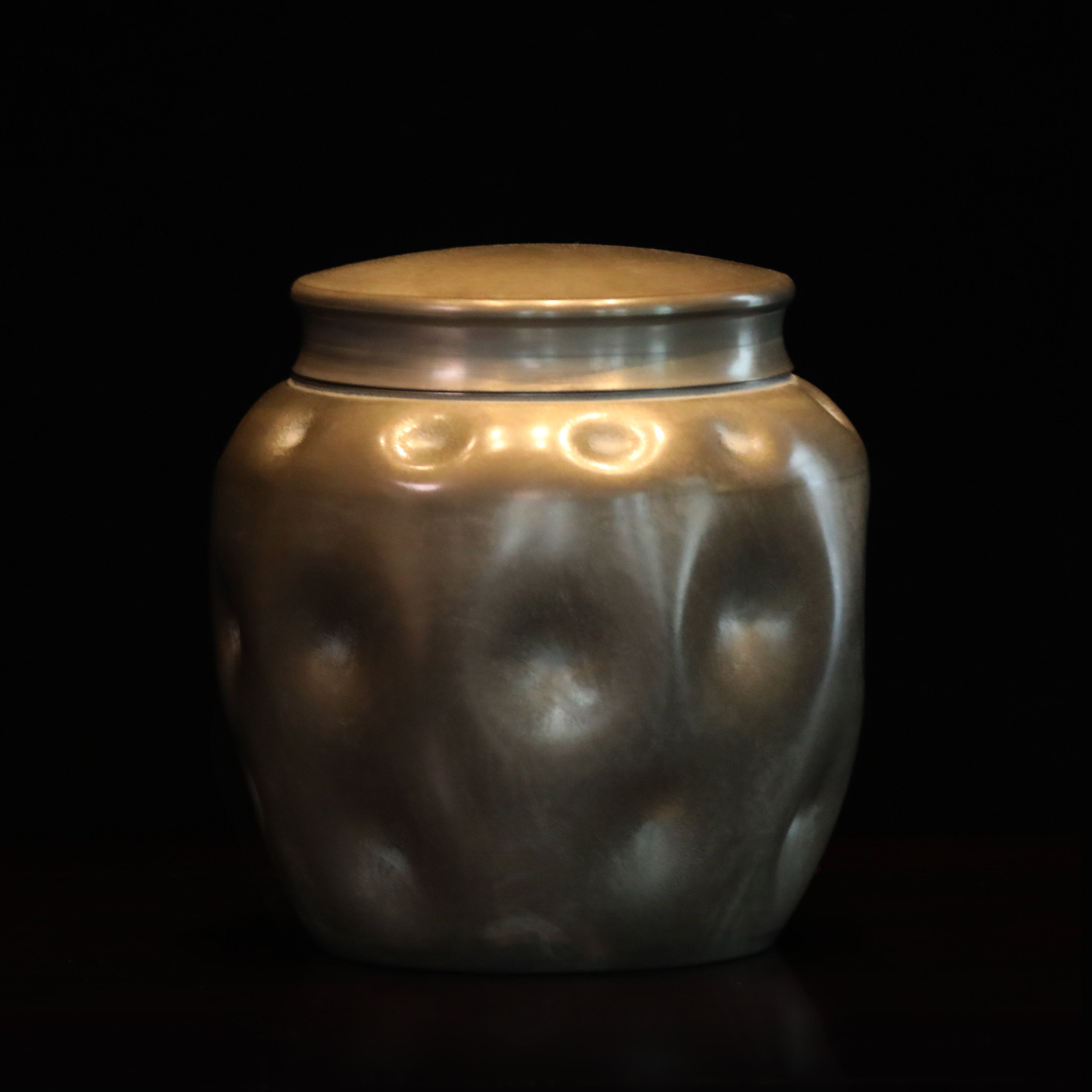 Meiji Oniwame pure tin tea can