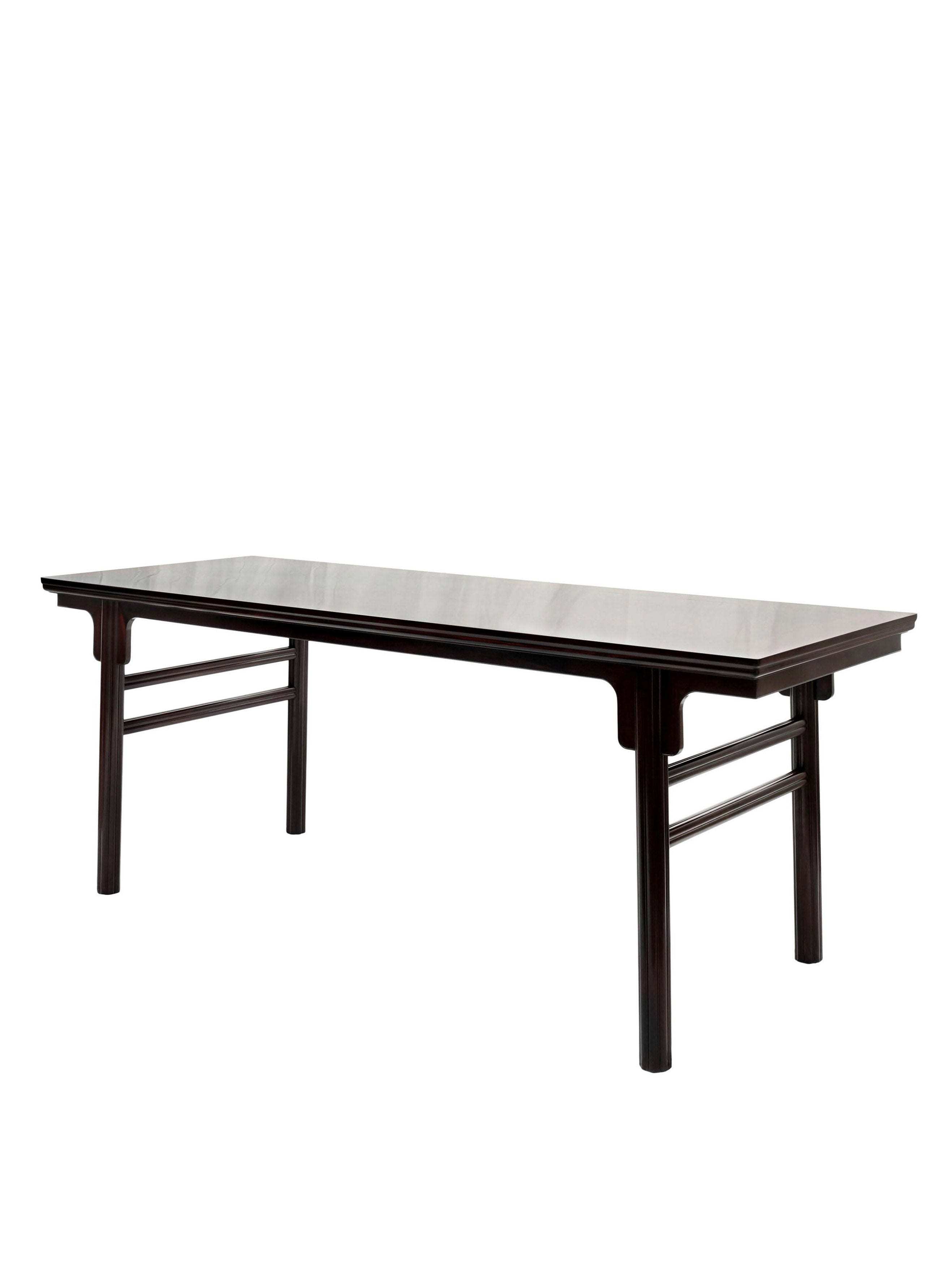 Zambian rosewood Ming-style melon-ribbed tea table with carved aprons