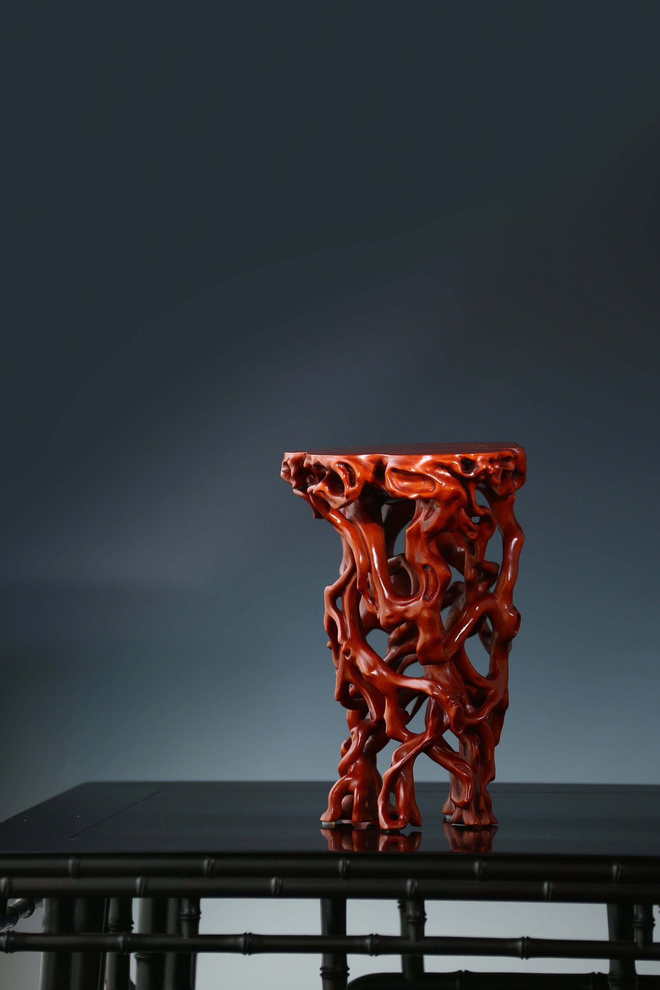 Boxwood carved incense table