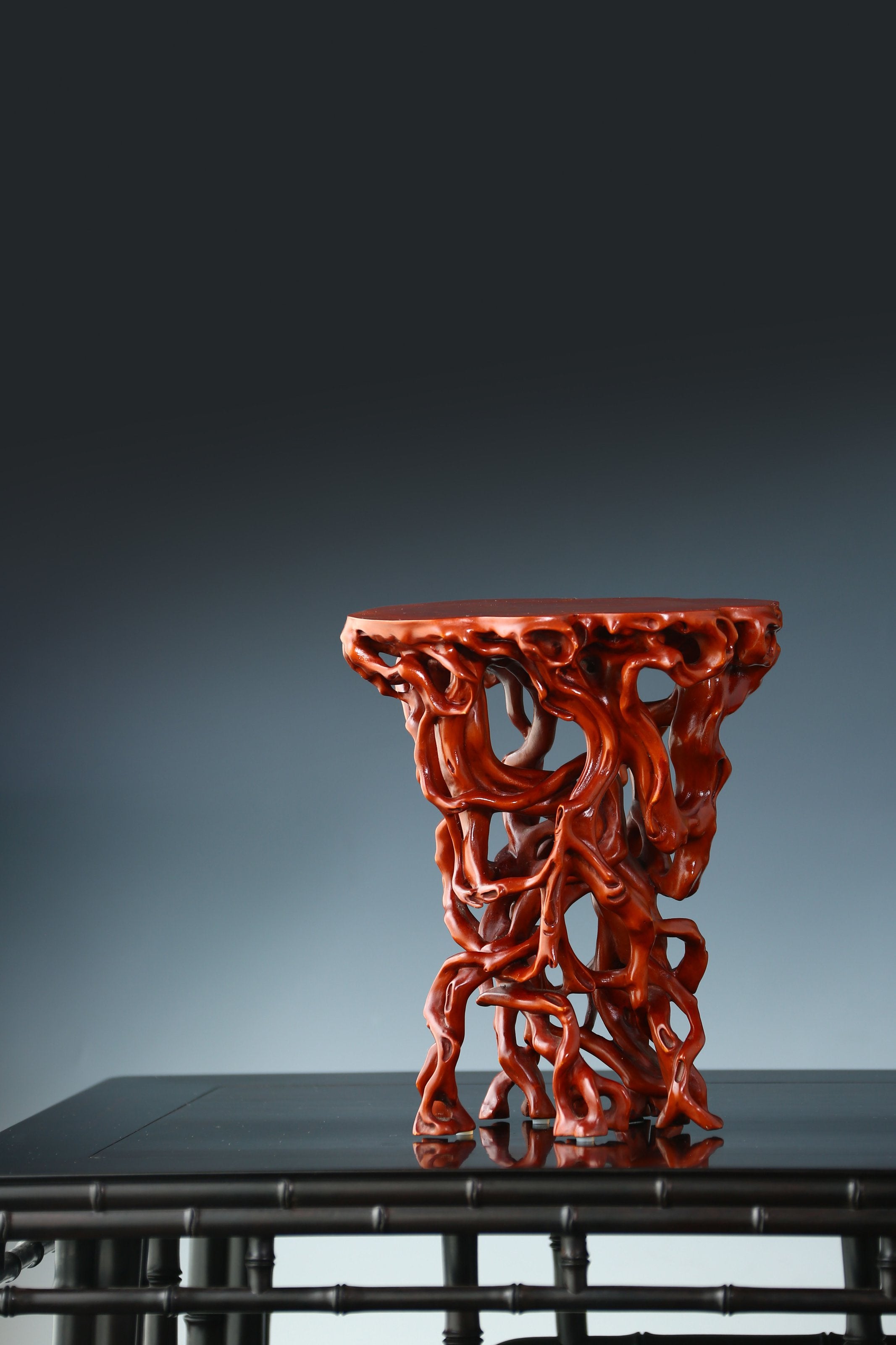 Boxwood carved incense table