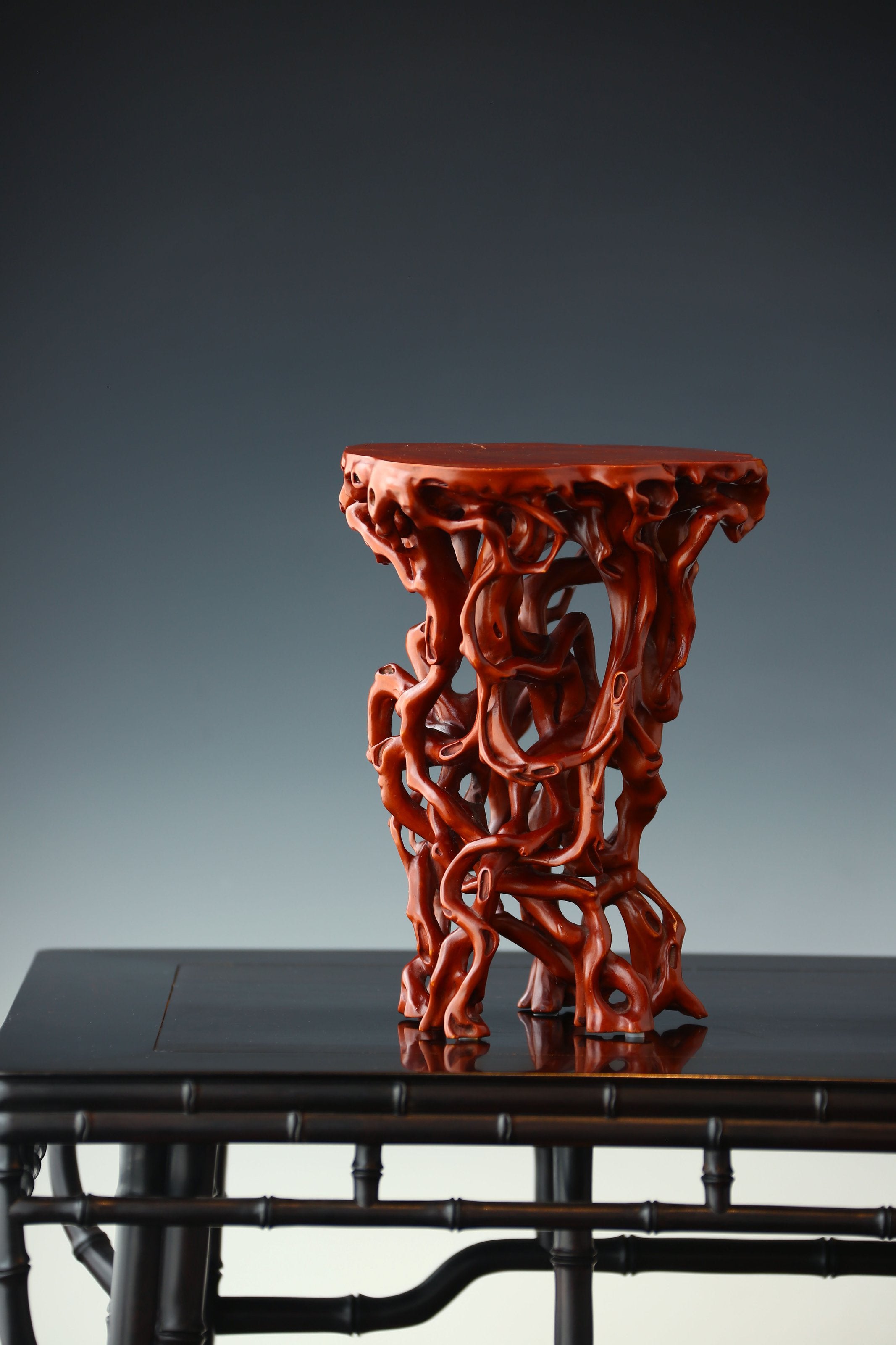 Boxwood carved incense table