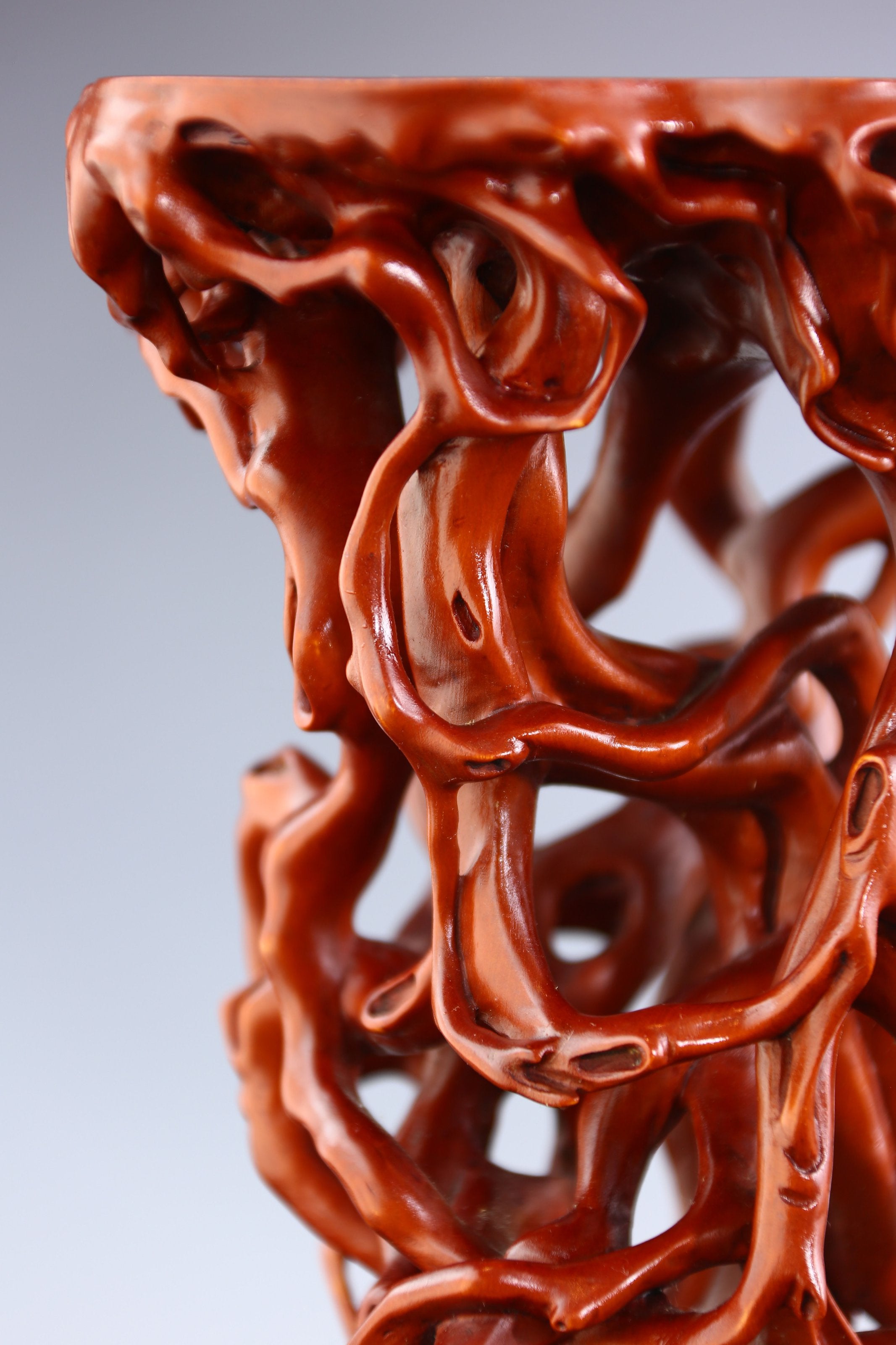 Boxwood carved incense table