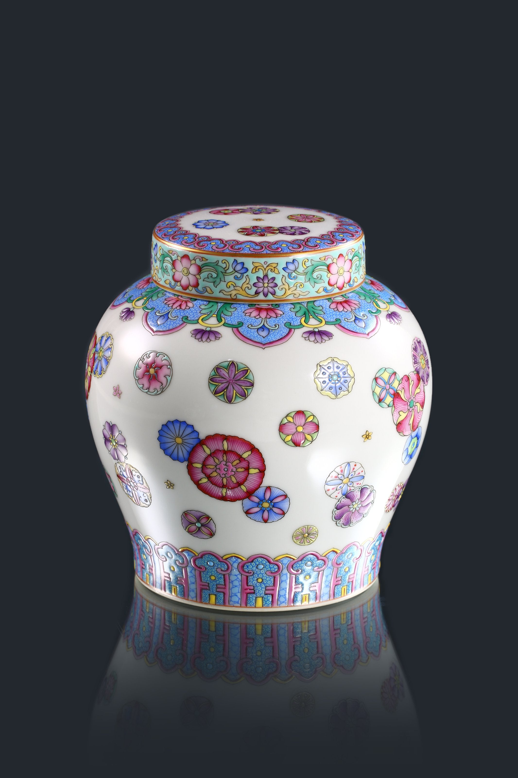 Ball Flower Pastel Tea Canister