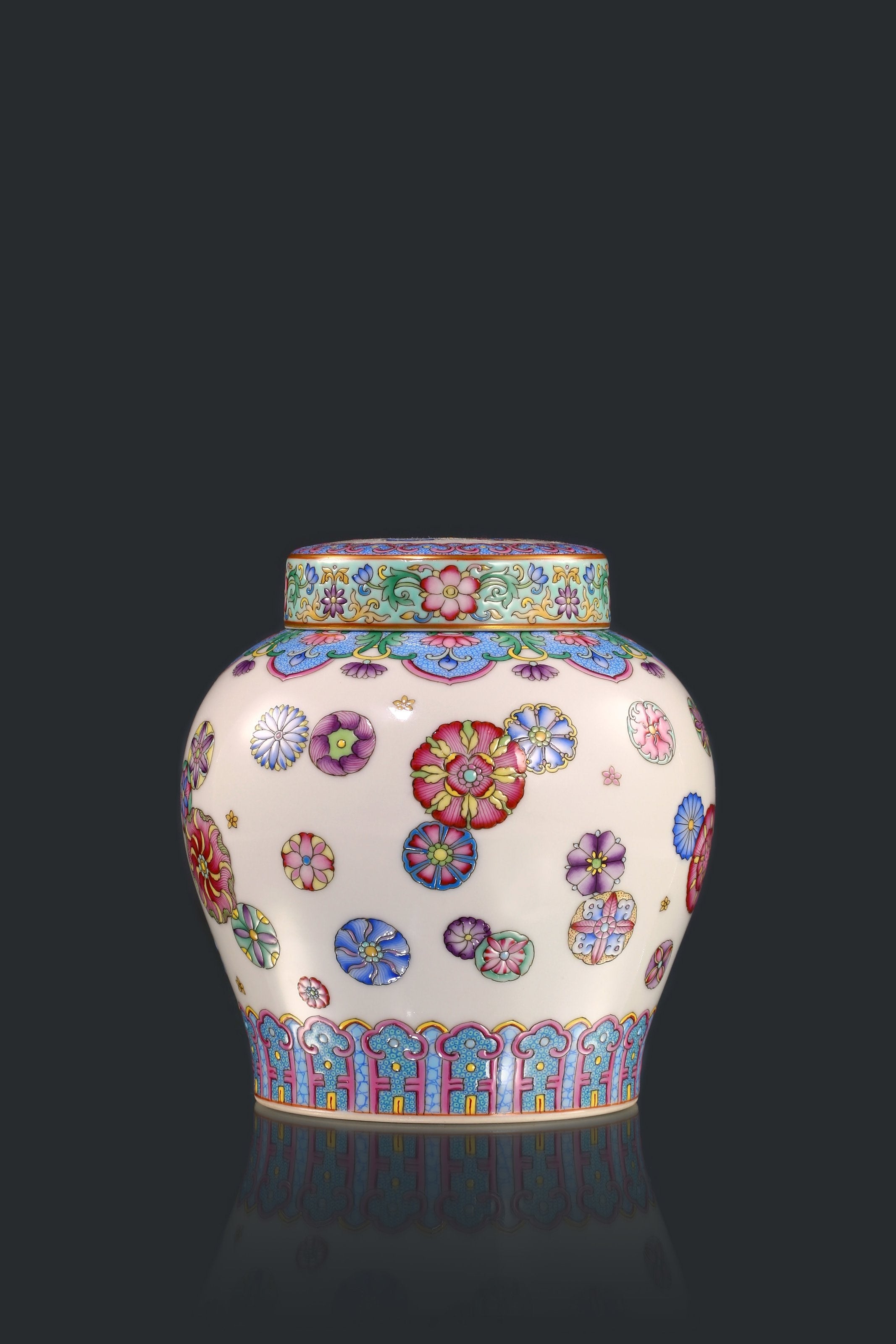 Ball Flower Pastel Tea Canister