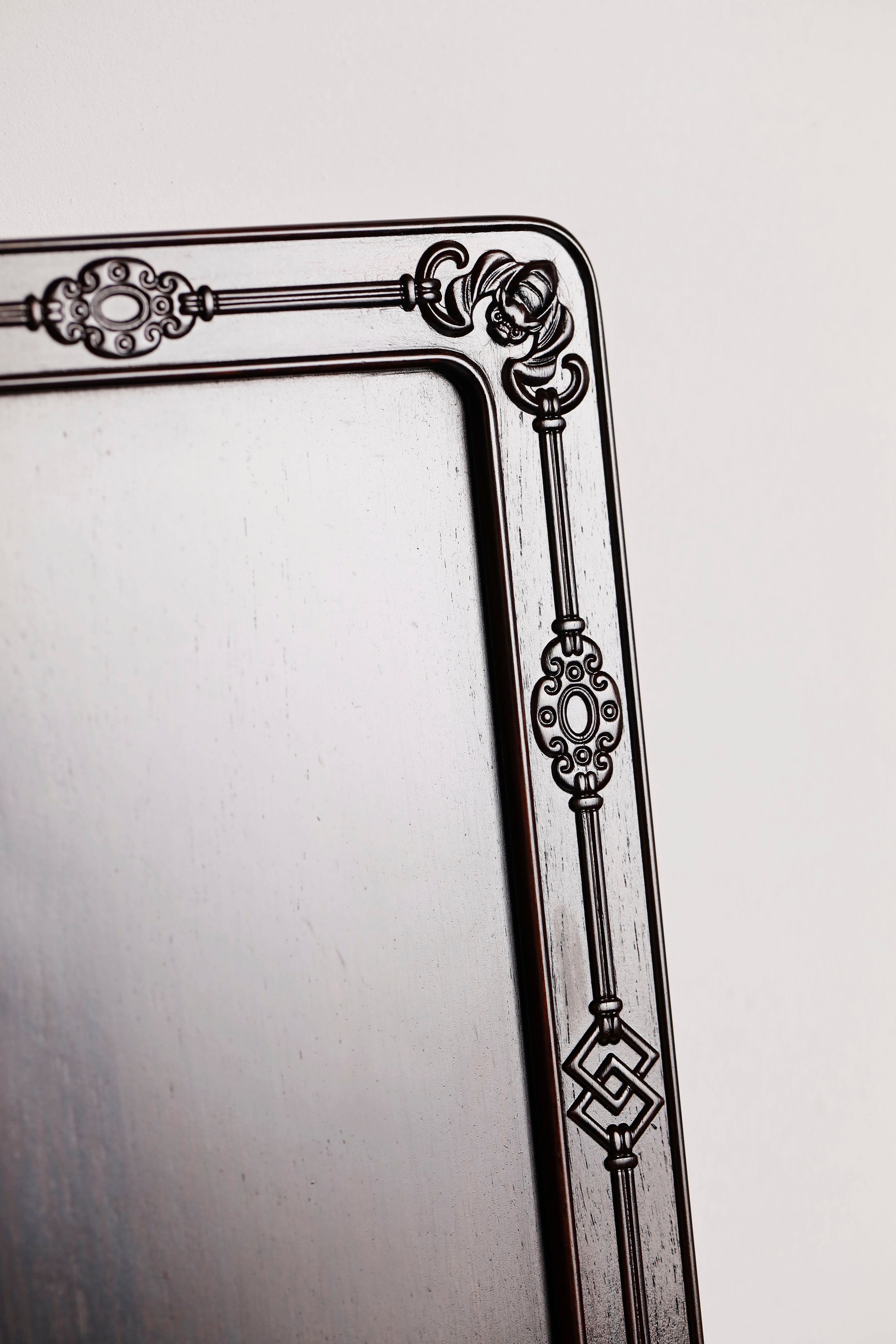 Purple sandalwood inlaid mother-of-pearl hanging screen depicting five sons passing the imperial examination