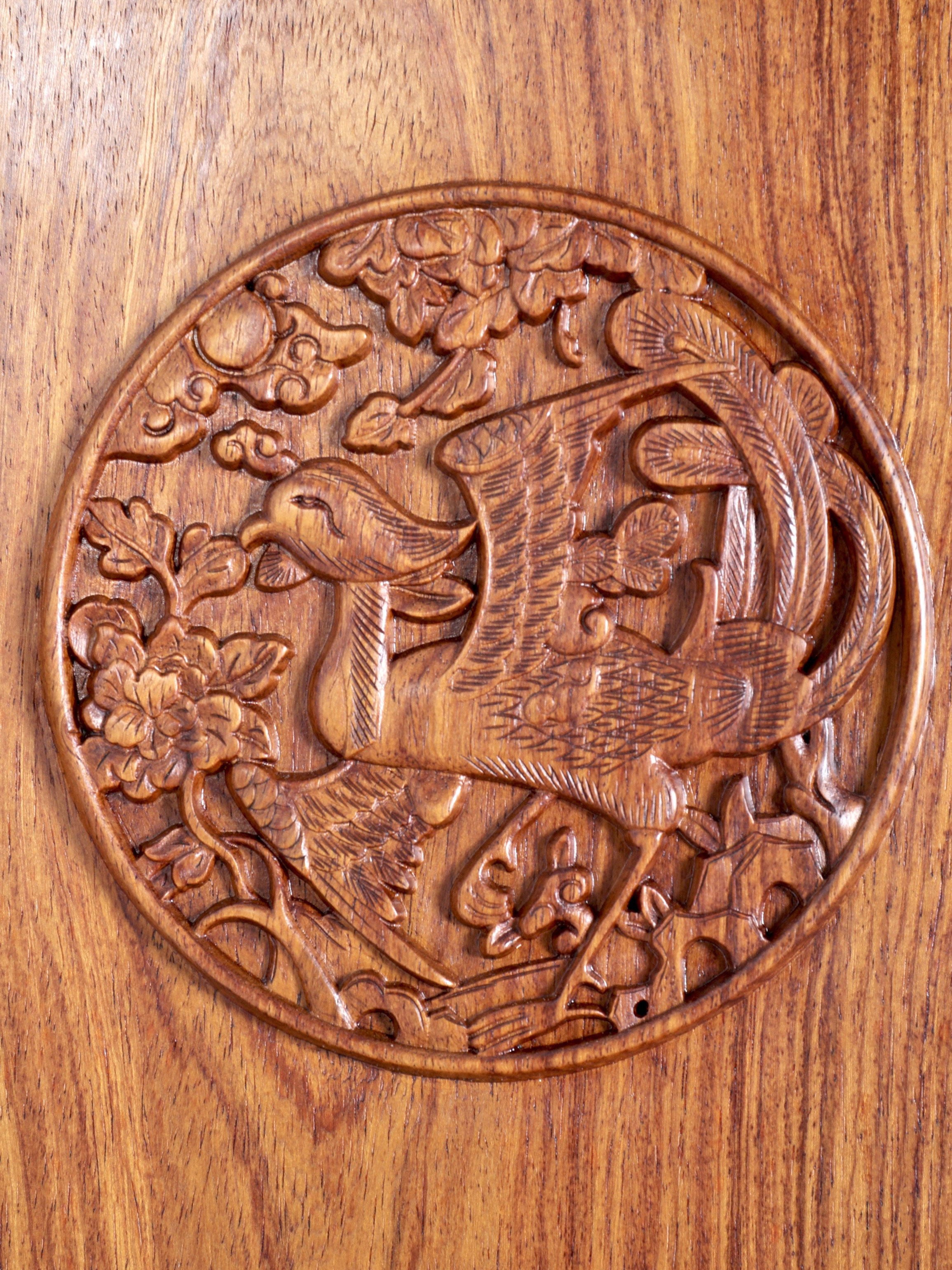 Qilin and Phoenix Pattern Four-Out-Head Chair