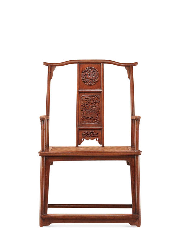 Qilin and Phoenix Pattern Four-Out-Head Chair