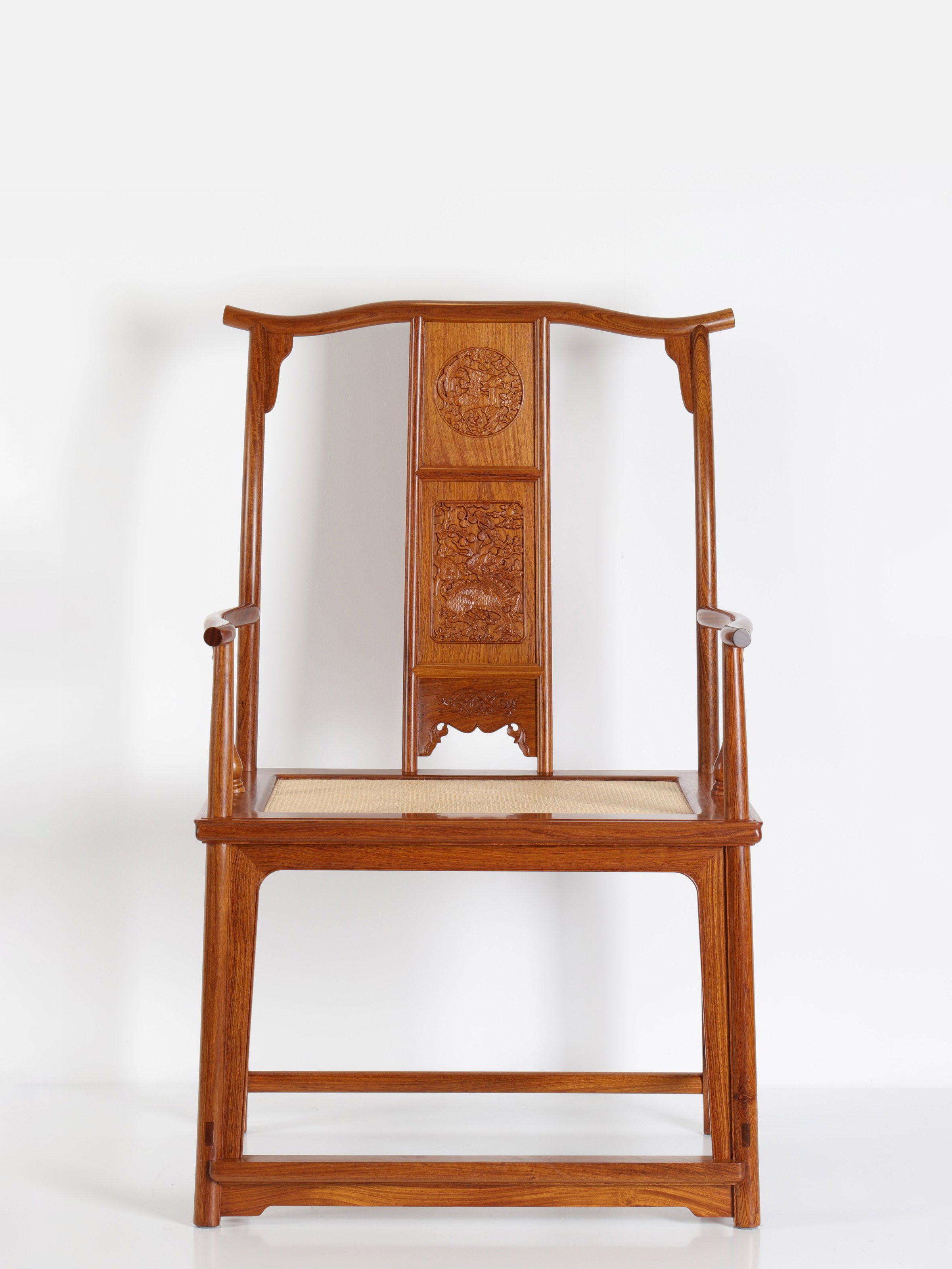 Qilin and Phoenix Pattern Four-Out-Head Chair