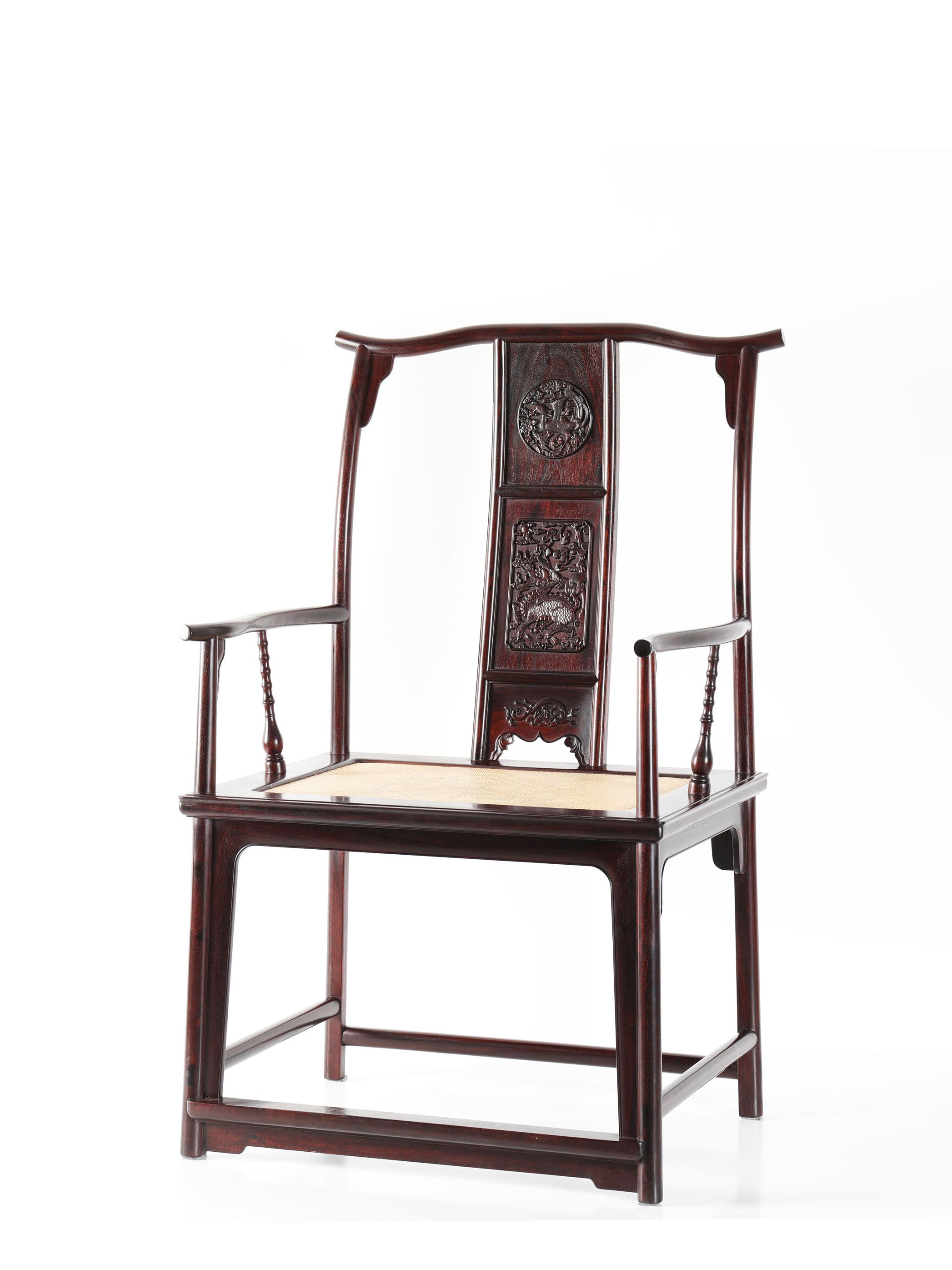 Qilin and Phoenix Pattern Four-Out-Head Chair