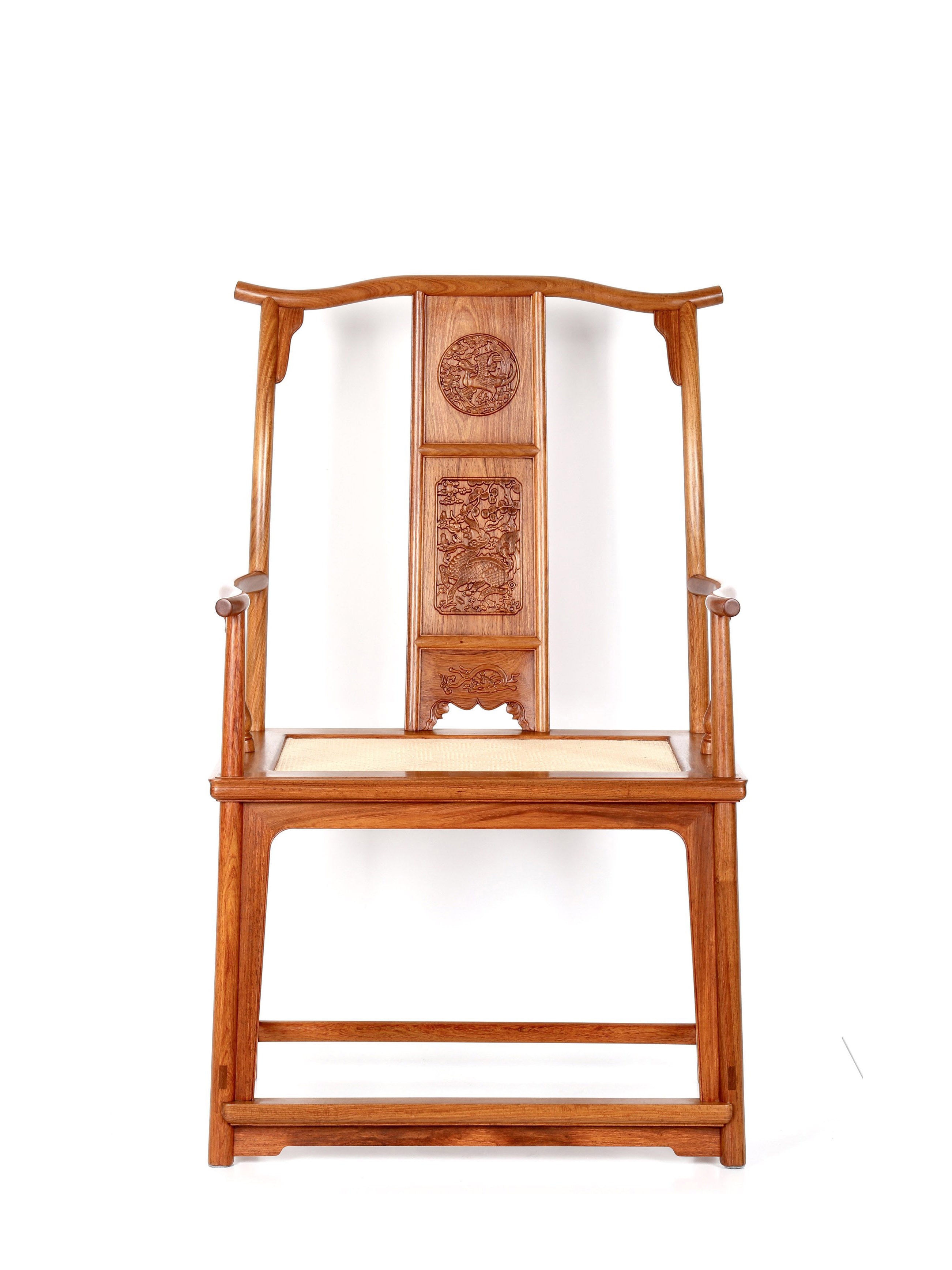 Qilin and Phoenix Pattern Four-Out-Head Chair