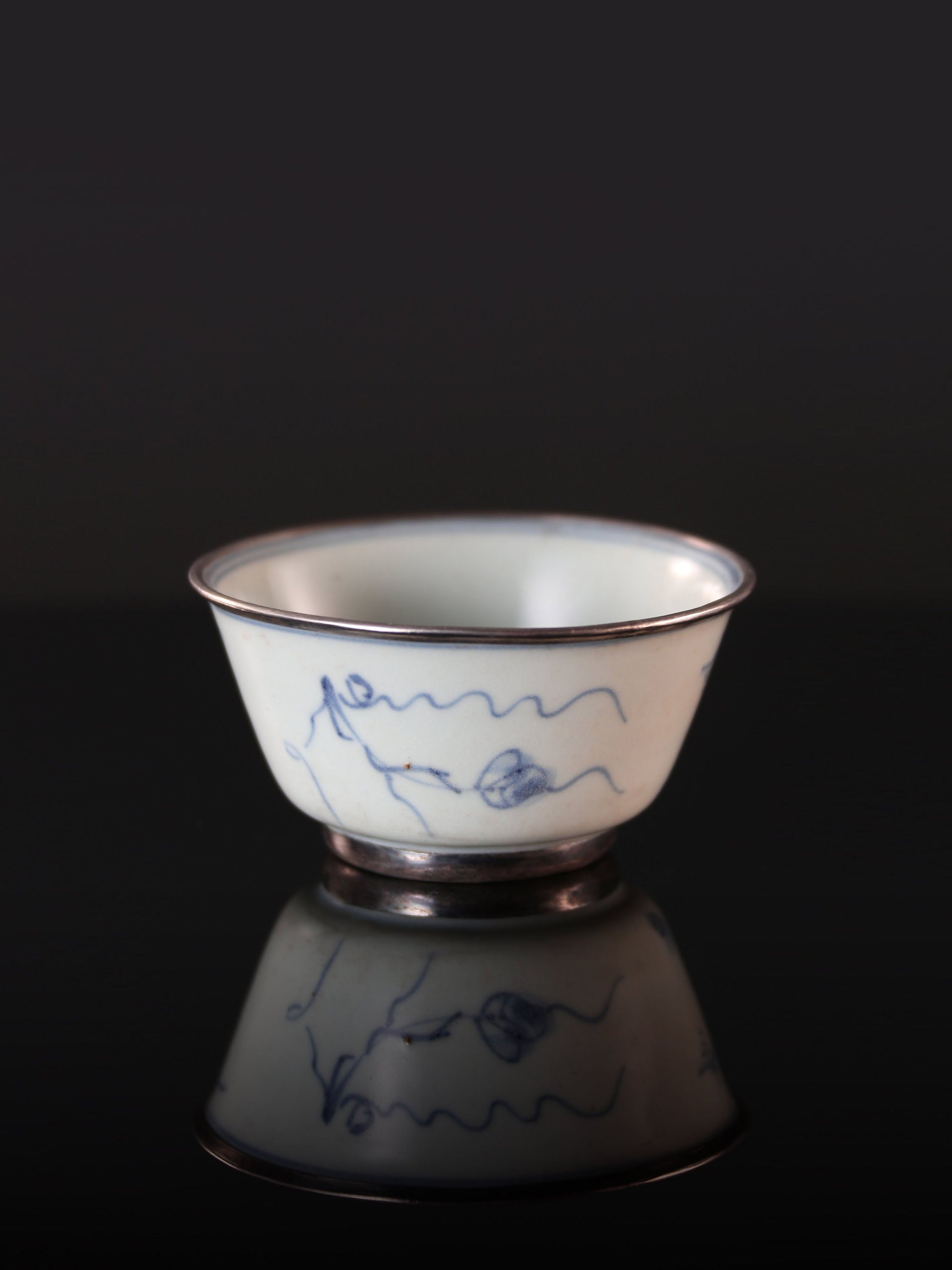 Floral Blue and White Cup