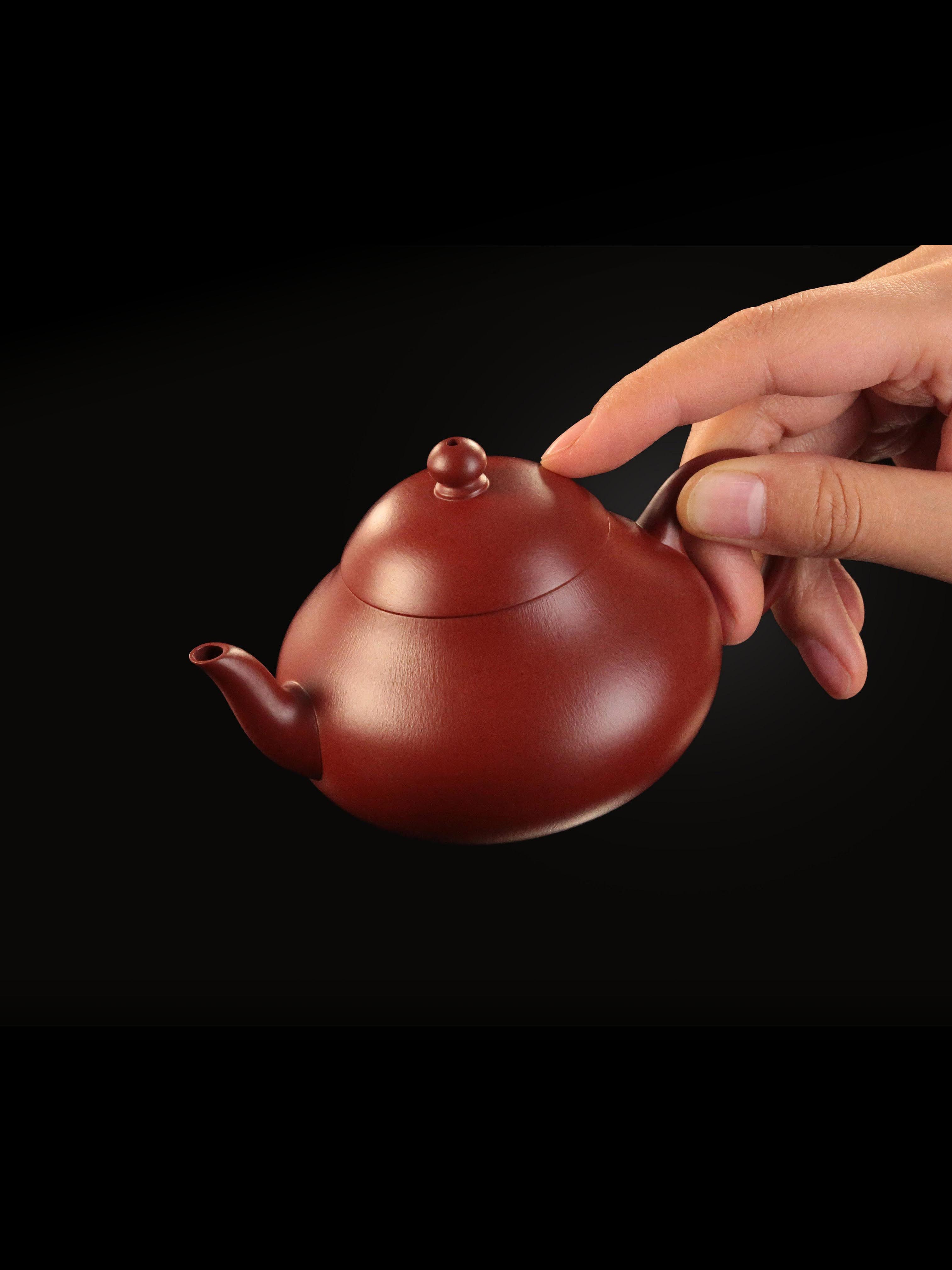Qin Xun Pear-shaped Teapot - Small Coal Kiln Red Clay