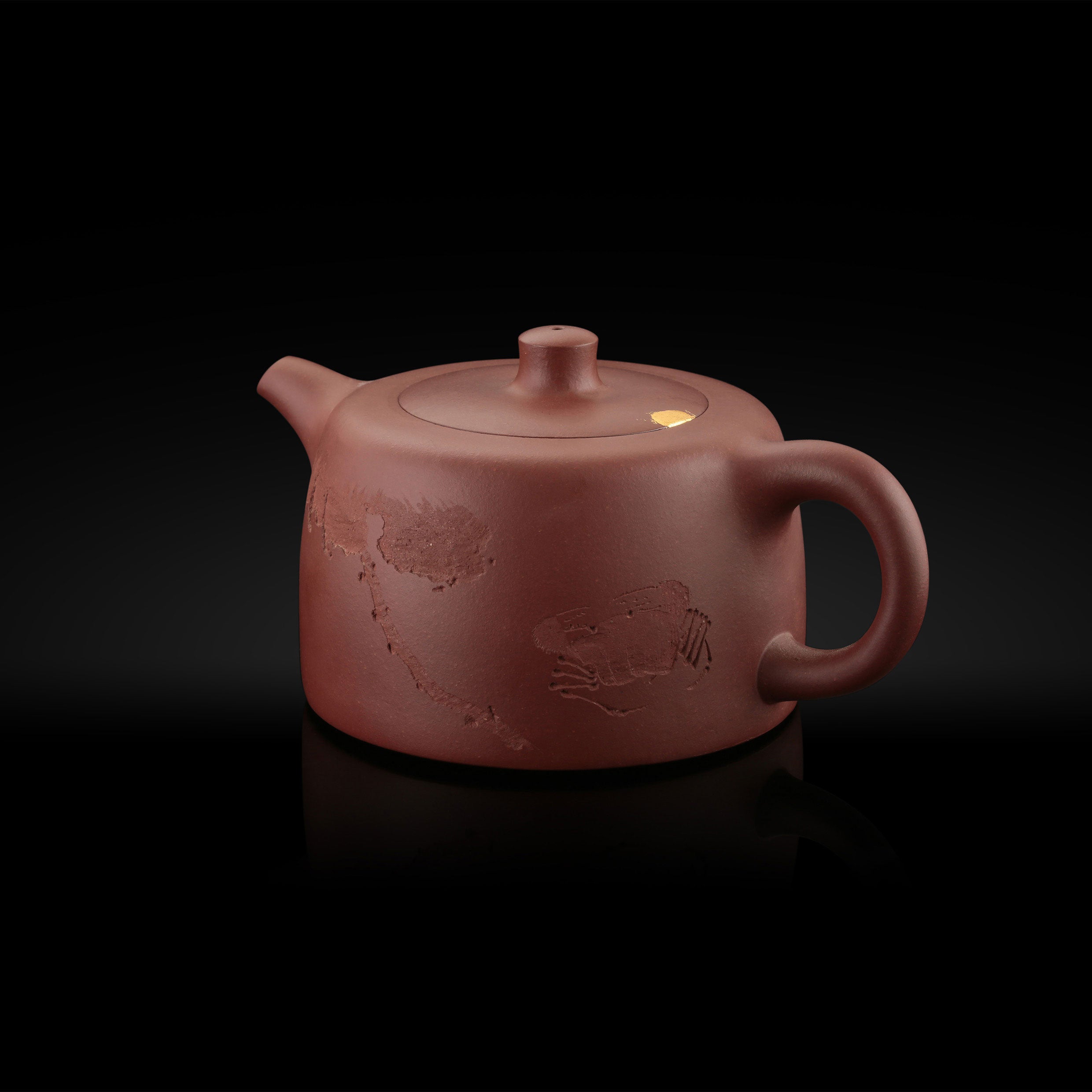 Rao Zongyi's 2008 Qing Dynasty Water Well Curtain Calligraphy and Painting Teapot