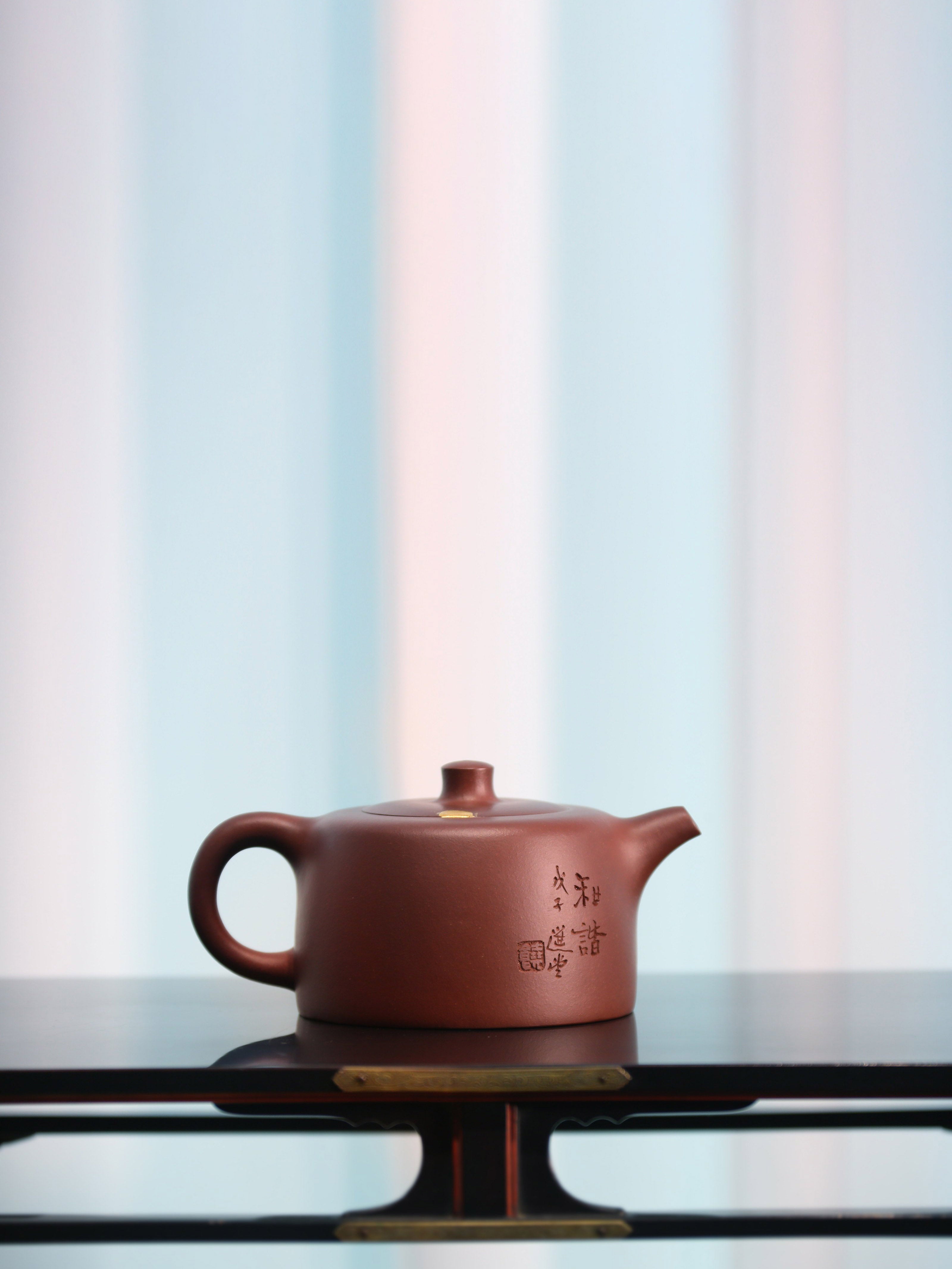 Rao Zongyi's 2008 Qing Dynasty Water Well Curtain Calligraphy and Painting Teapot